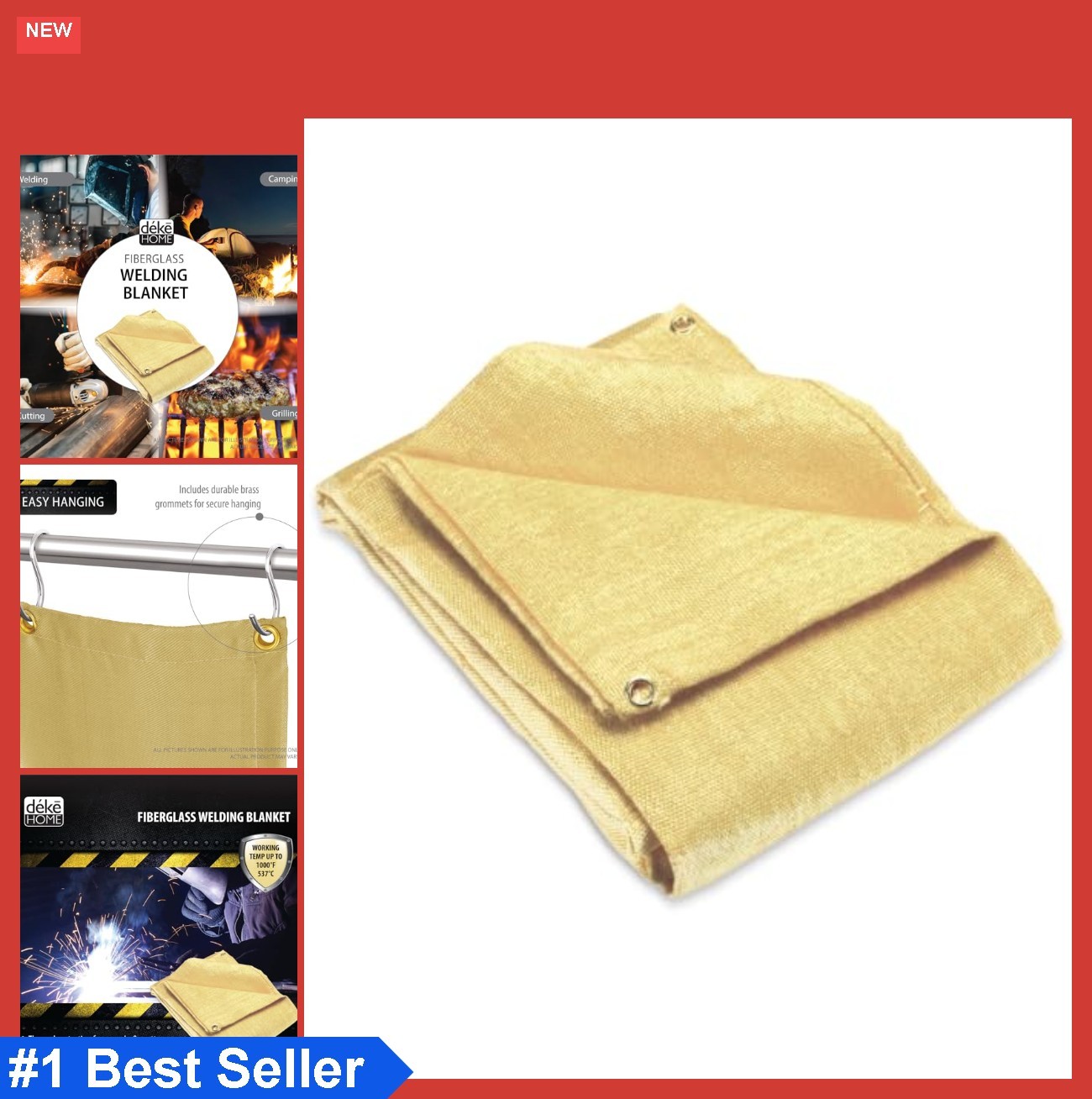Fireproof Welding Blanket 4×6 ft Heavy Duty Fiberglass Heat Shield 1000F
