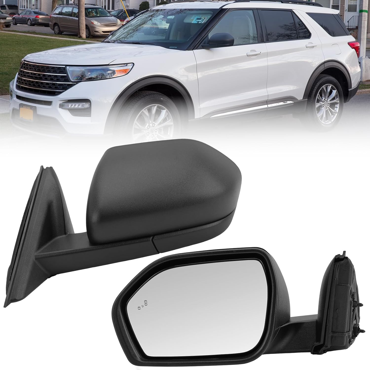 Left Driver Side Mirror Compatible with Ford Explorer 2020-2025 Power Glass Manu