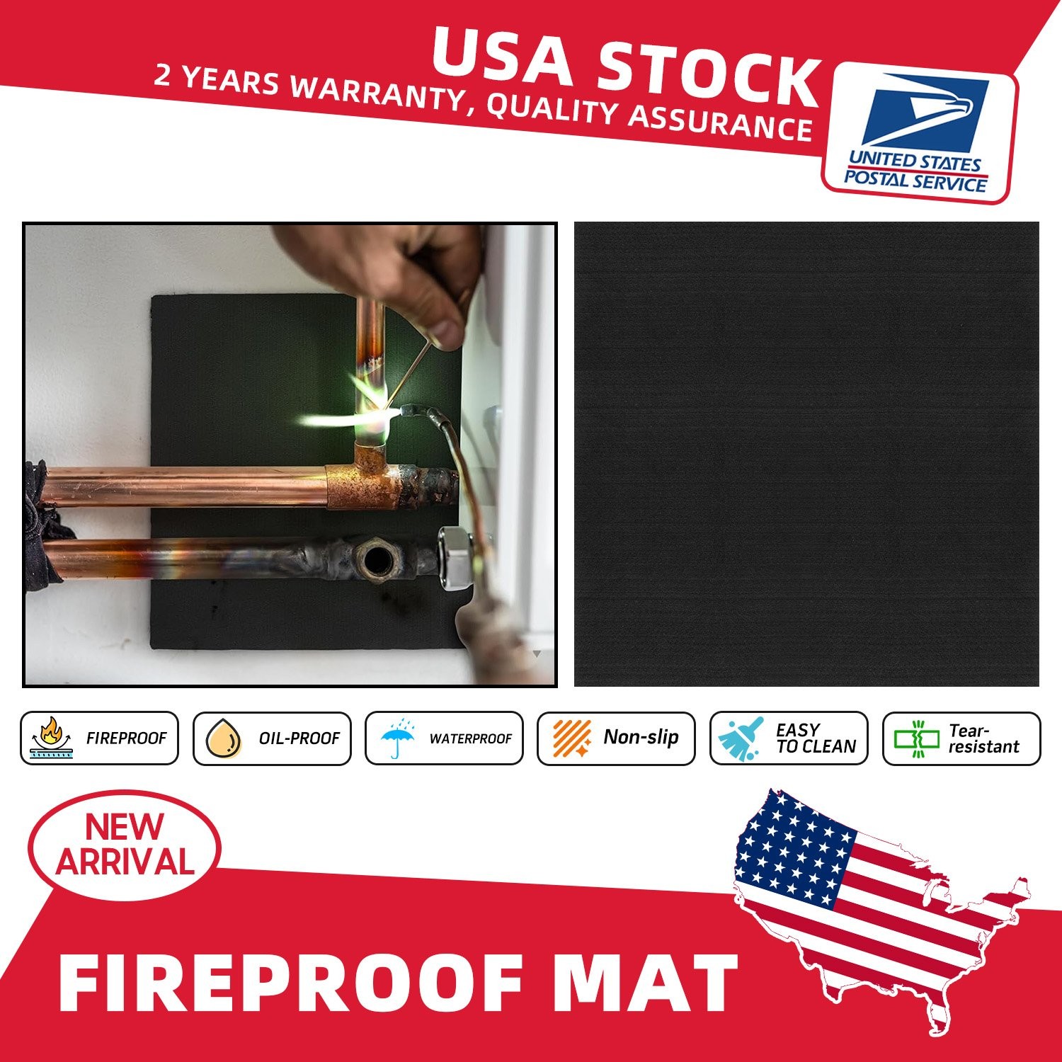7.9”x7.9” Fireproof Mat-Resistant Fiberglass Welding Blanket – Heat Protection