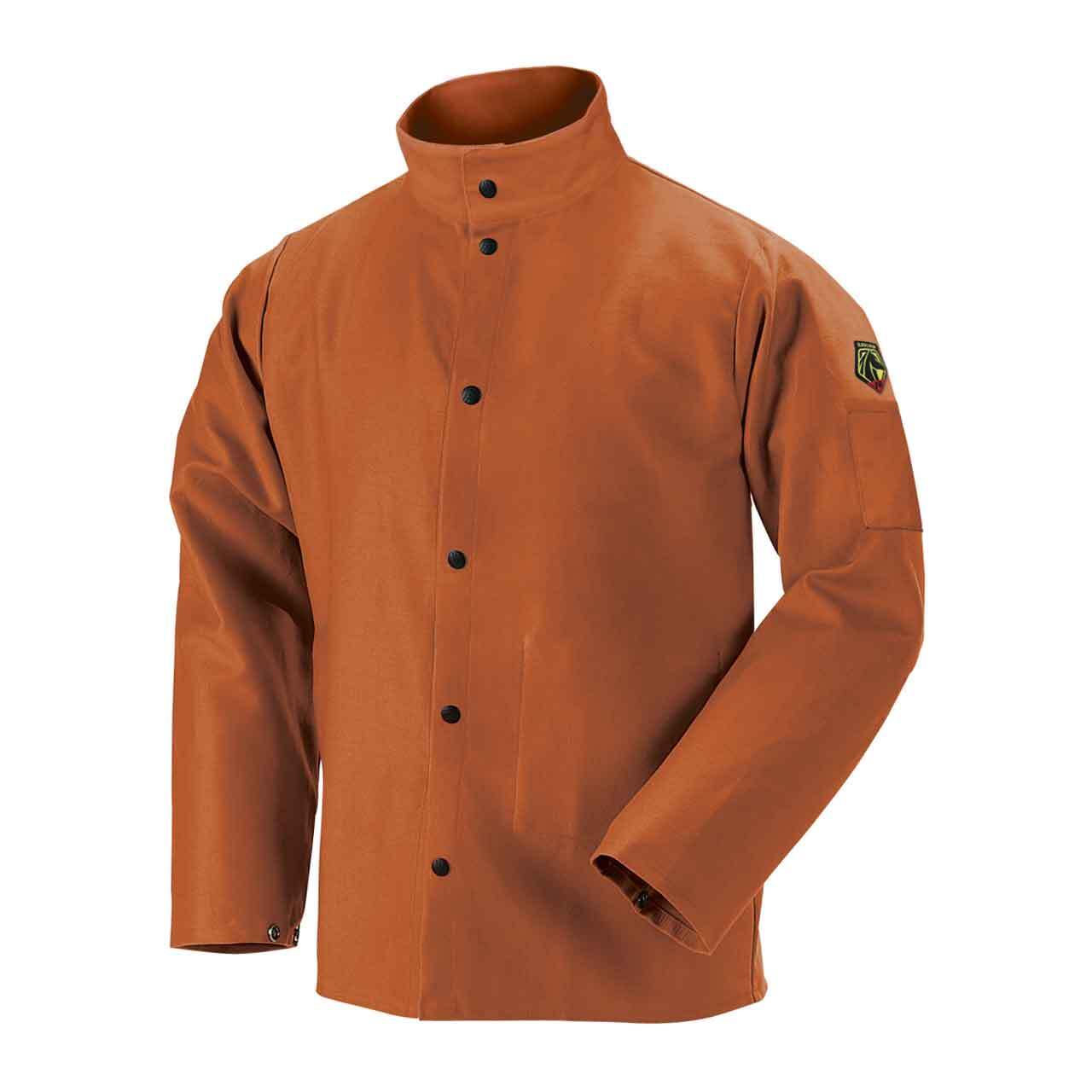 Black Stallion FB2-30C TruGuard 200 FR Cotton Welding Jacket Brown Small