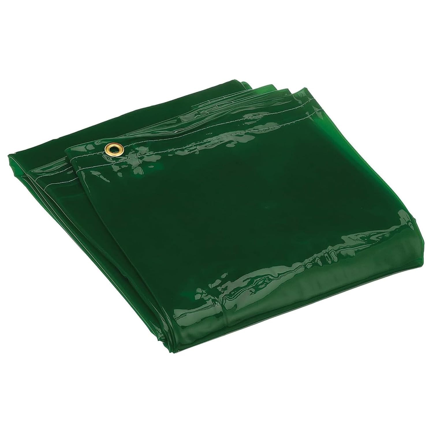 Transparent Green Welding Curtain with Grommets for UV and Blue Light Shielding