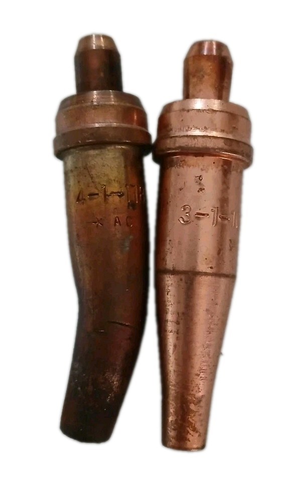 Set Of 2-Oxy-Acetylene Cutting/Gouging Torch Tips/Nozzles (3-1-1 & 4-1-118)