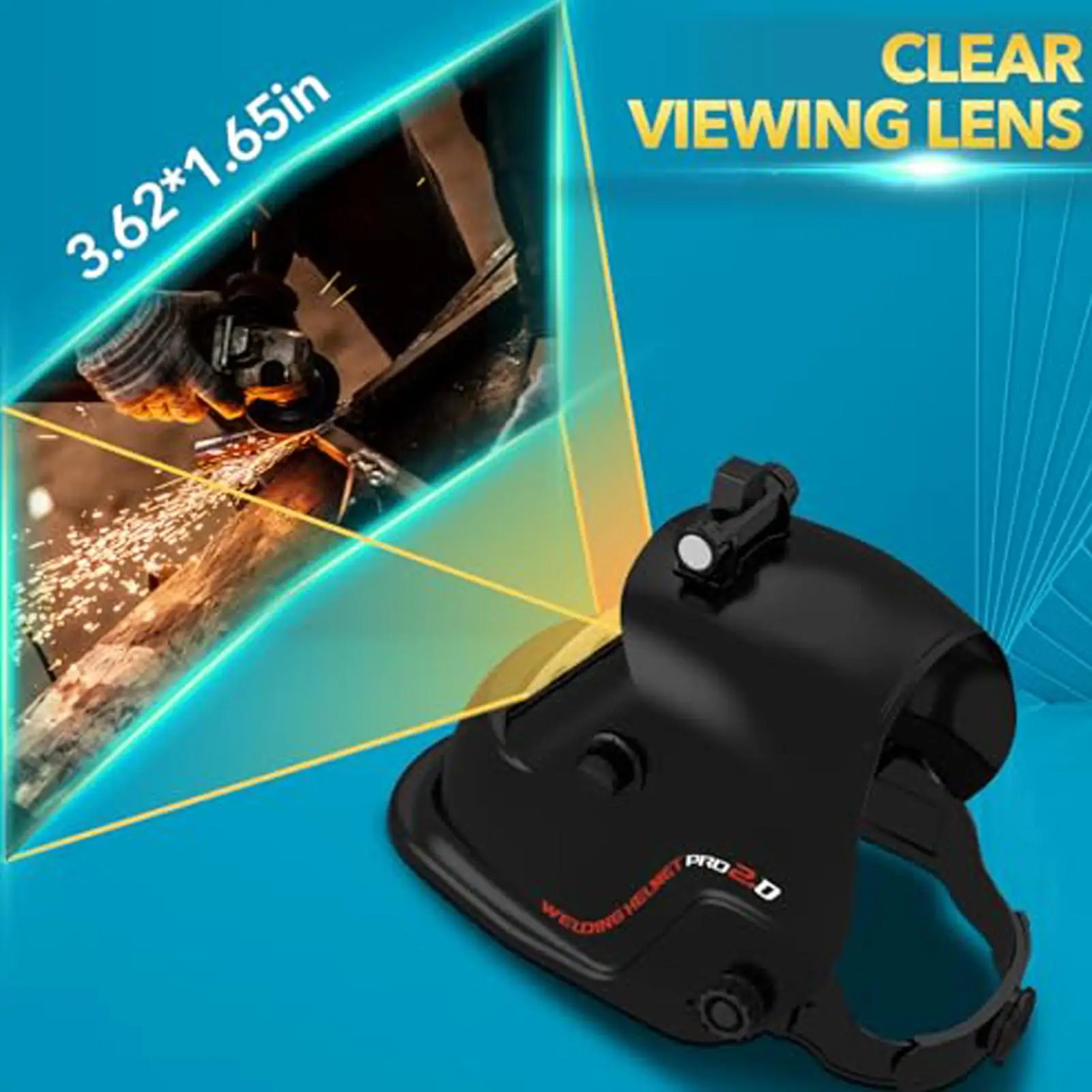 Solar-Powered True Color Auto Darkening Welding Helmet with Light for TIG MIG AR