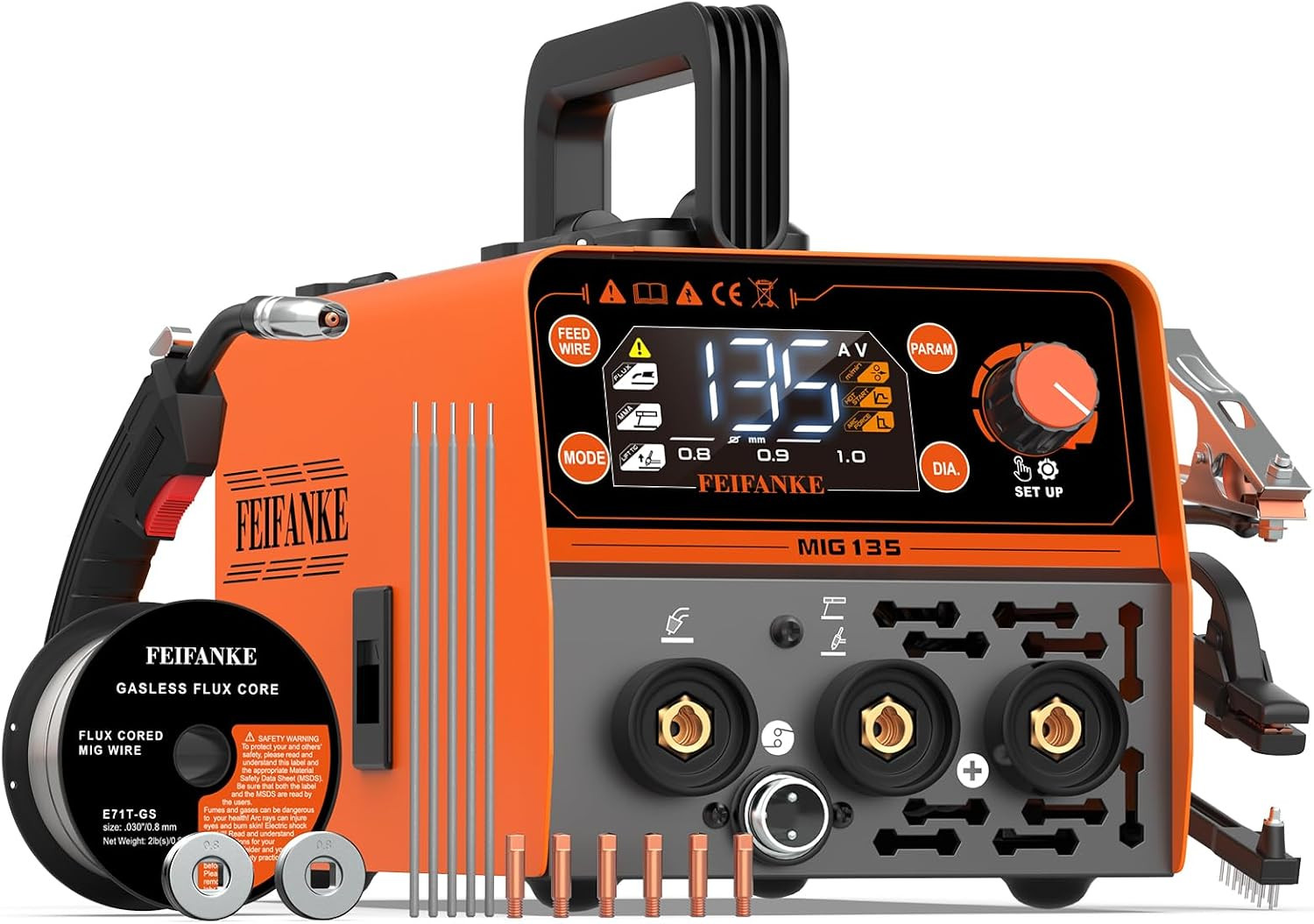 135A MIG Welder, 110V Flux Core Mig/Stick/Mma/Lift TIG 3 in 1 | Clear Digital Di
