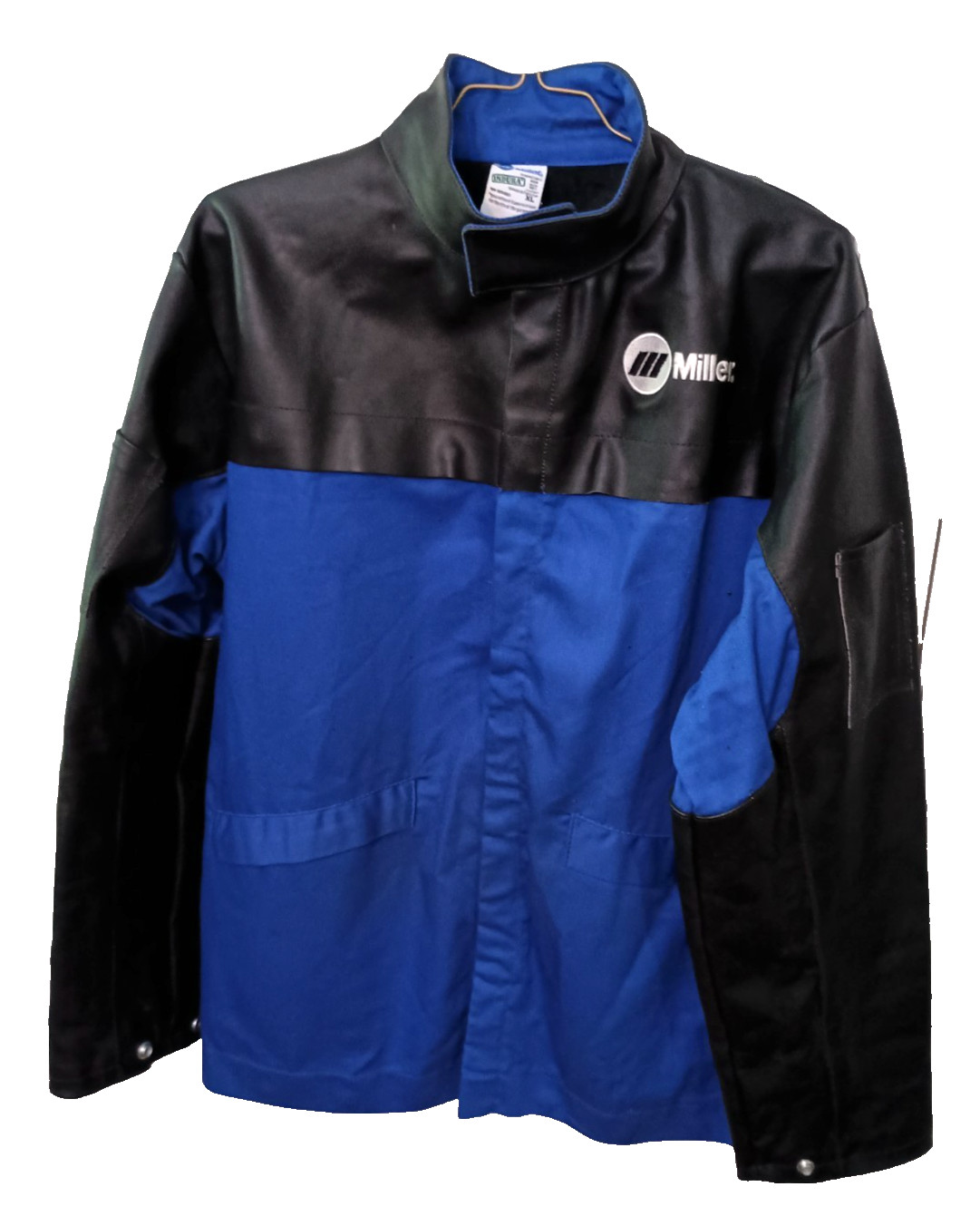 Combo Leather Welding Jacket – by Miller – Blue and Black – XL – Good Condition