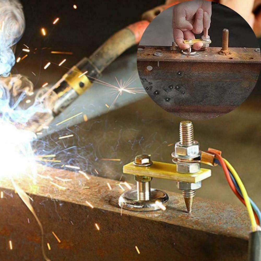 QISF 6 Pcs Magnetic Welding Head, Ground Clamp, Multicolor