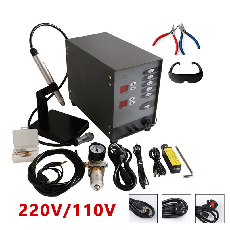 220V/110V Automatic Spot Welder Pulse Argon Welding Machine Jewelry Repair 100W