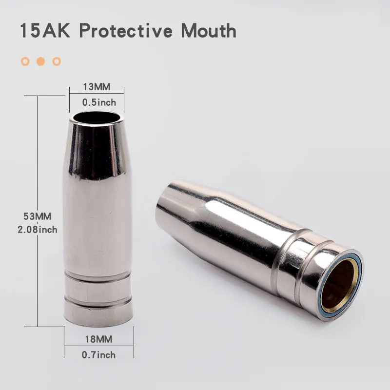 3Pcs/Set 15AK Welding Torch Consumables 0.6/0.8/0.9/1.0/1.2Mm MIG Torch Gas Nozz
