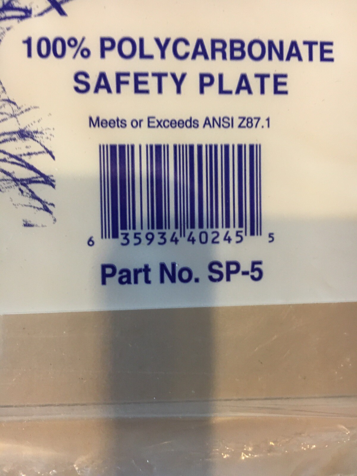 UNITED BRAND 100% Polycarbonate Safety PLATE PART NO: SP-5 SIZE 4-1/2 x 5-1/4