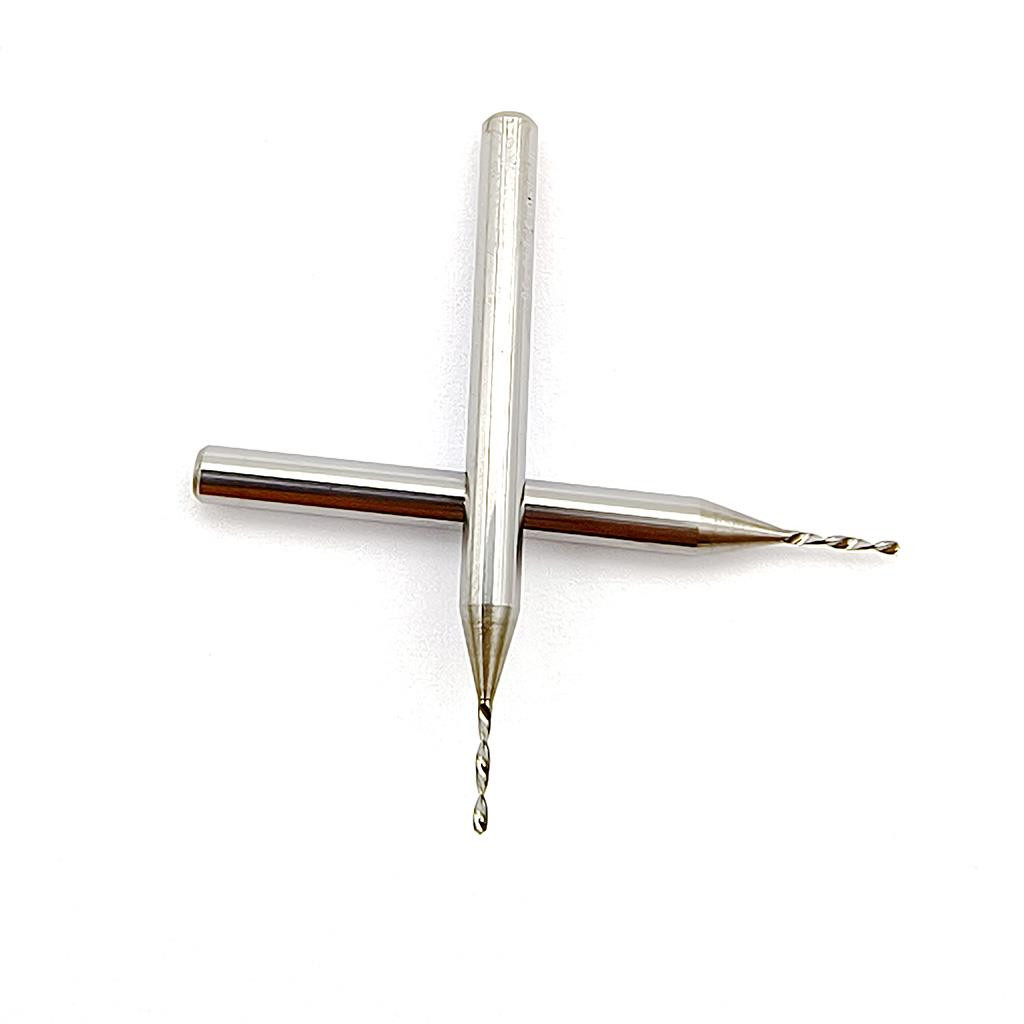KLOT 10pcs Left Hand Spiral Solid Carbide Drill Bit 0.3mm-3.15mm Shank 3.175mm