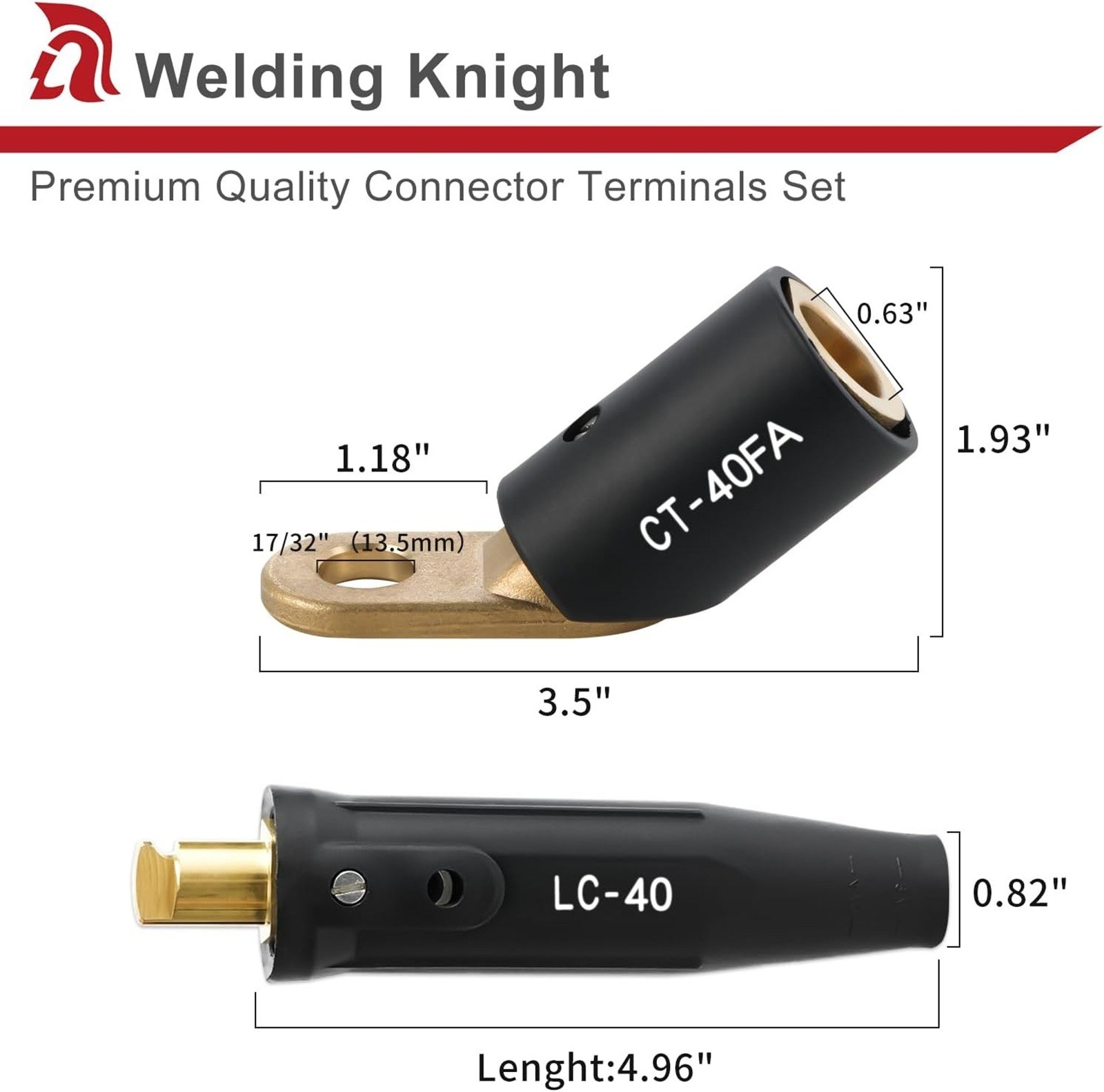 CT-40FA Welding Terminals & LC-40 Male Cable Connectors Welder Leads Connector