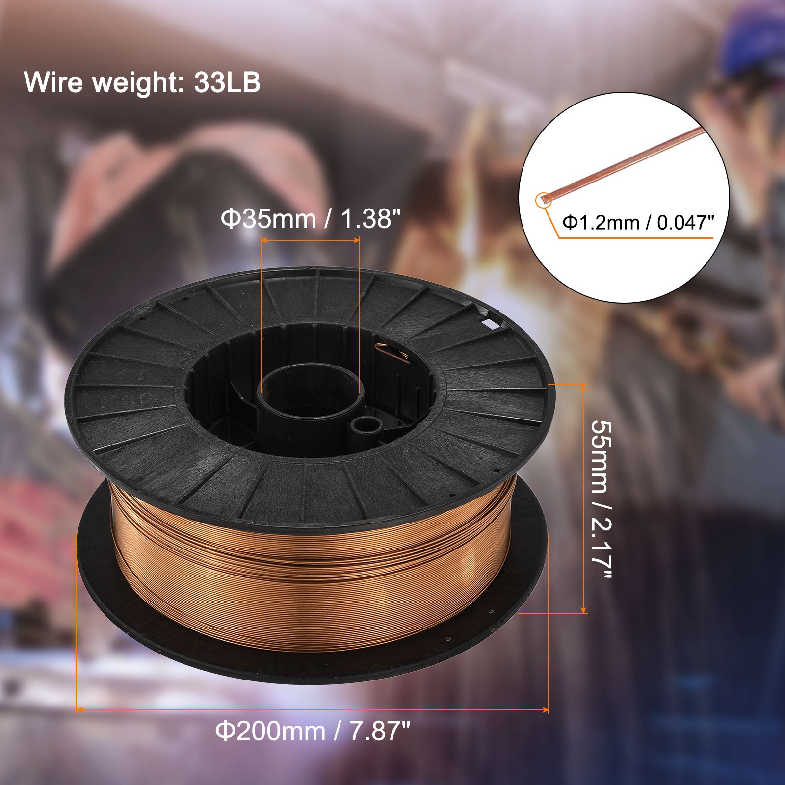 Solid MIG Welding Wire ER70S-6 .045″ 33lb Low-Carbon MIG Wire
