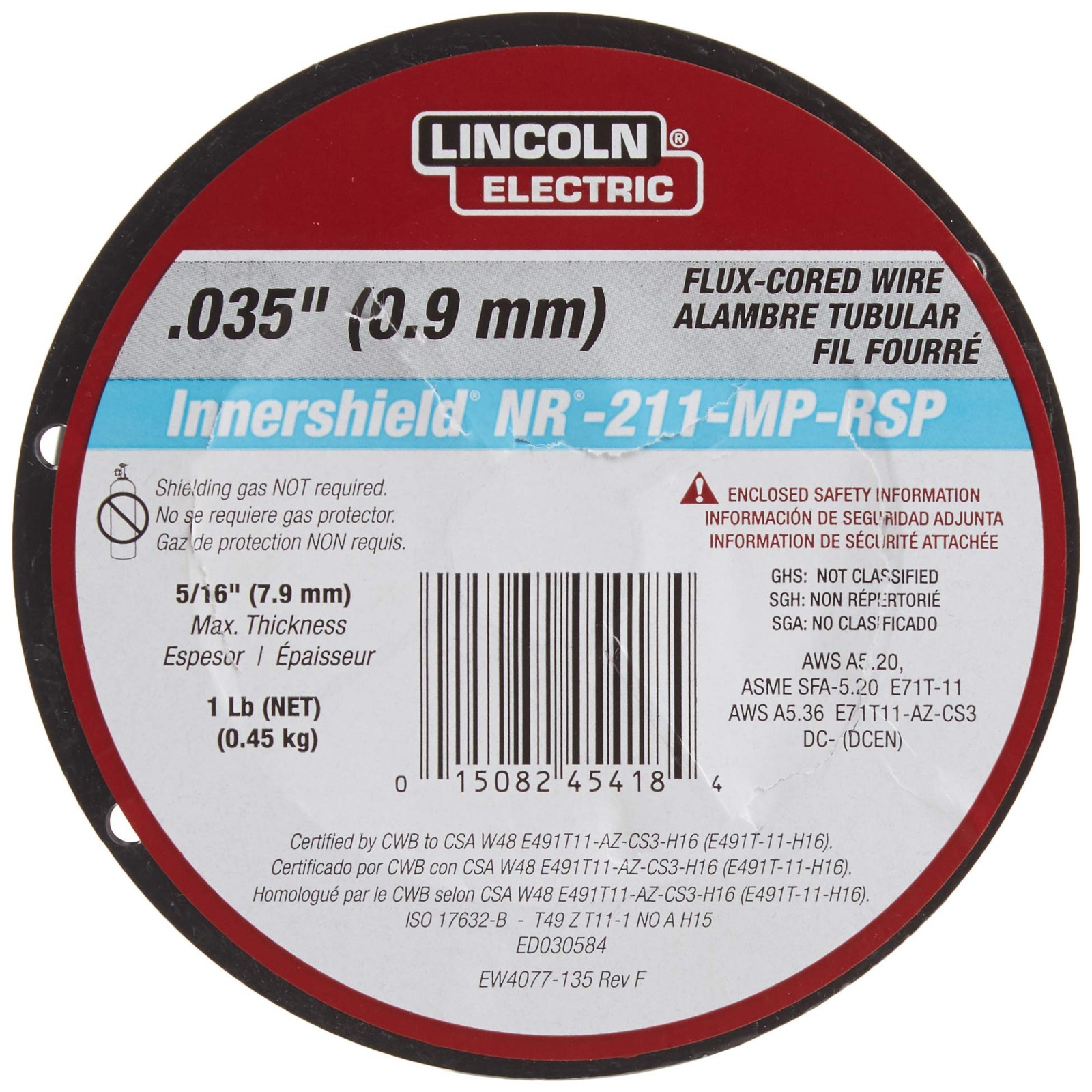 CO ED030584 .035″NR211 Fluxco Wire,Black