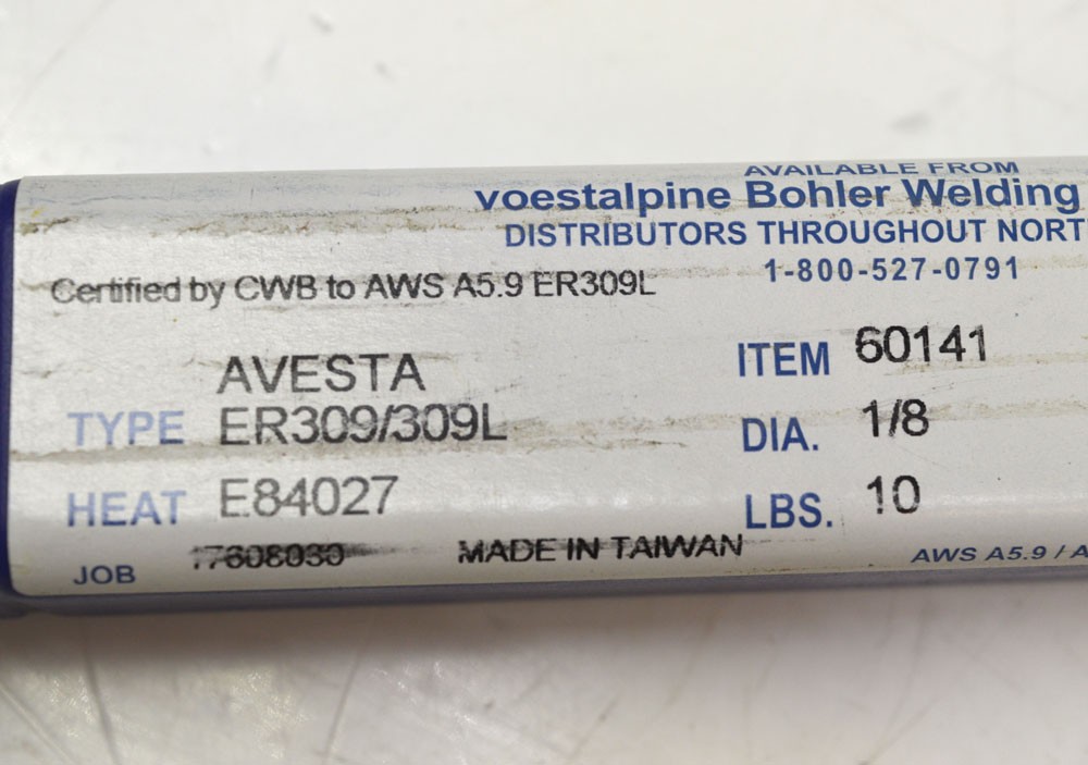 NEW 10lbs. Avesta ER309/309L Stainless Steel Welding Wire 1/8″ Filler Rod 36″L