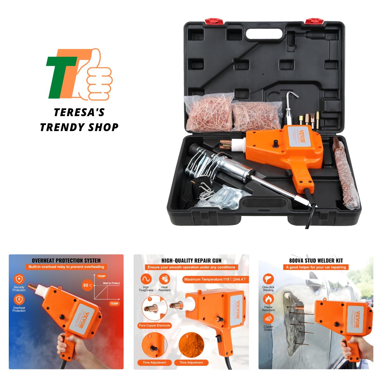 VEVOR Stud Welder Kit, 5500 Stud Welder Dent Repair Kit, 800VA Spot Welder St…