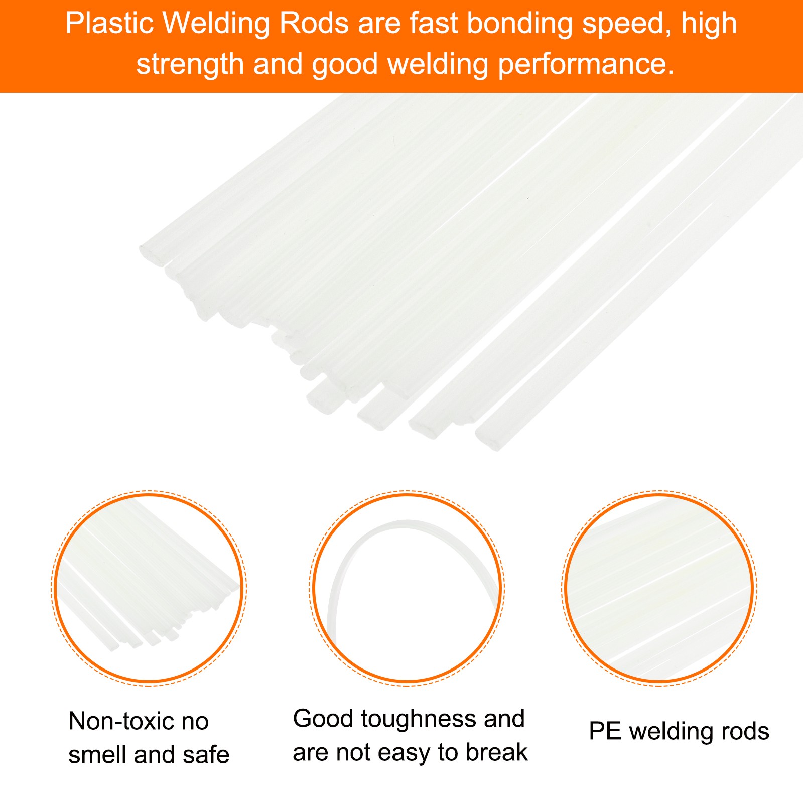 50pcs 13″ Plastic Welding Rods ABS Welding Strips Welder Rods White