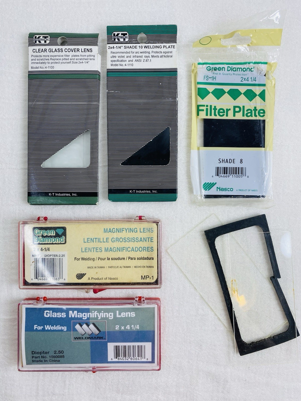 KT Industries 4-1100 & 4-1110 Welding Plates for Welding Helmet 2 x 4 1/4″ ++LOT