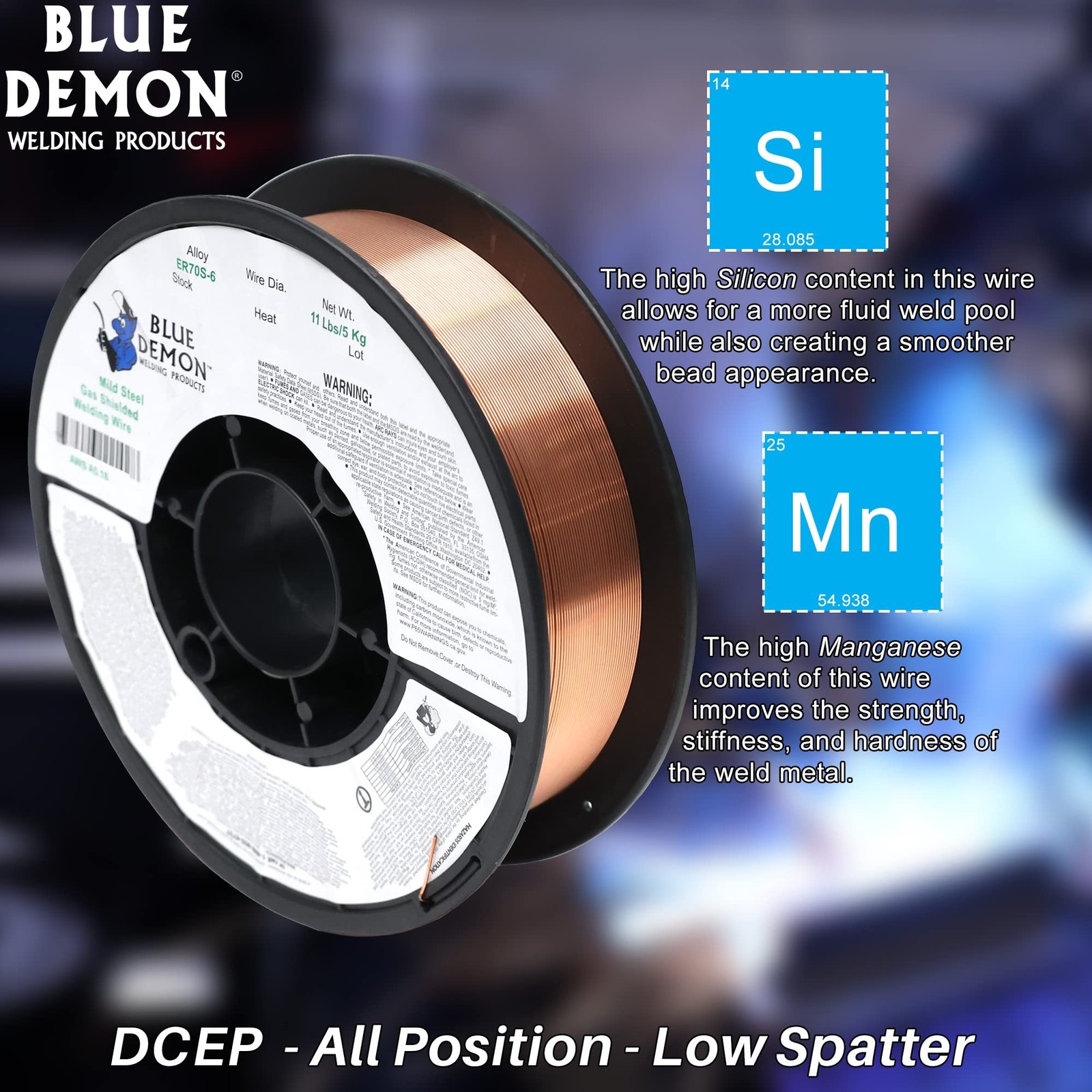 Blue Demon ER70S6 X .030 X 11 LB MIG/GMAW Carbon Steel Welding Wire, All Posi…