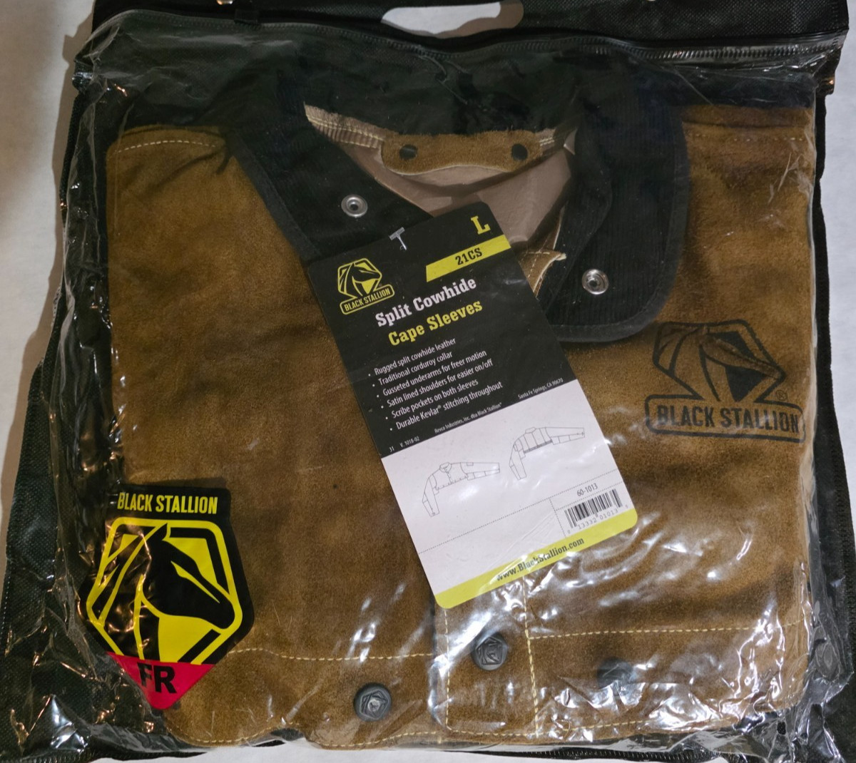 Black Stallion 21CS-L Large Premium Split Cowhide Welding Cape Sleeve