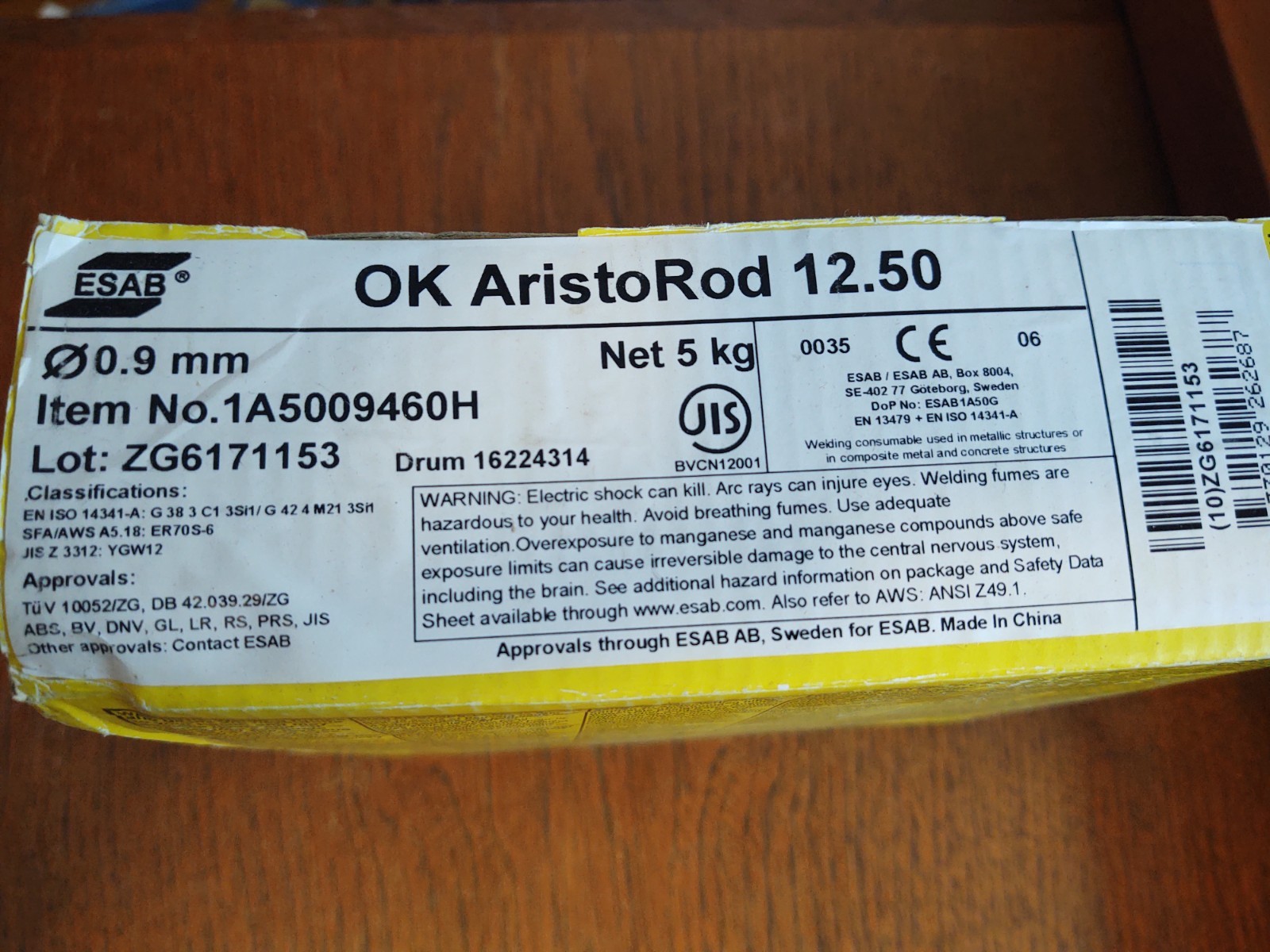 *NOS* ESAB OK AristoRod 12.50 Welding Wire, 0.9mm, 1A5009460H, 11 lbs