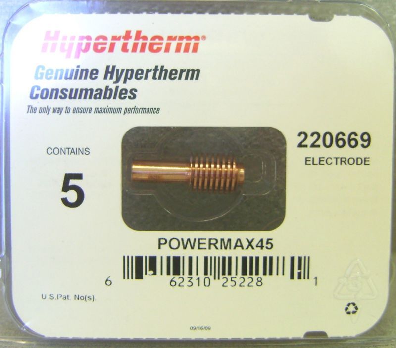 Hypertherm Genuine Powermax 45 Electrodes 5 Pack 220669