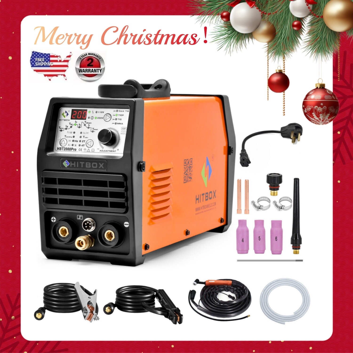 HITBOX 4IN1 Cold TIG Welder Pulse, HF TIG Spot TIG ARC Welding Machine HBT2000P