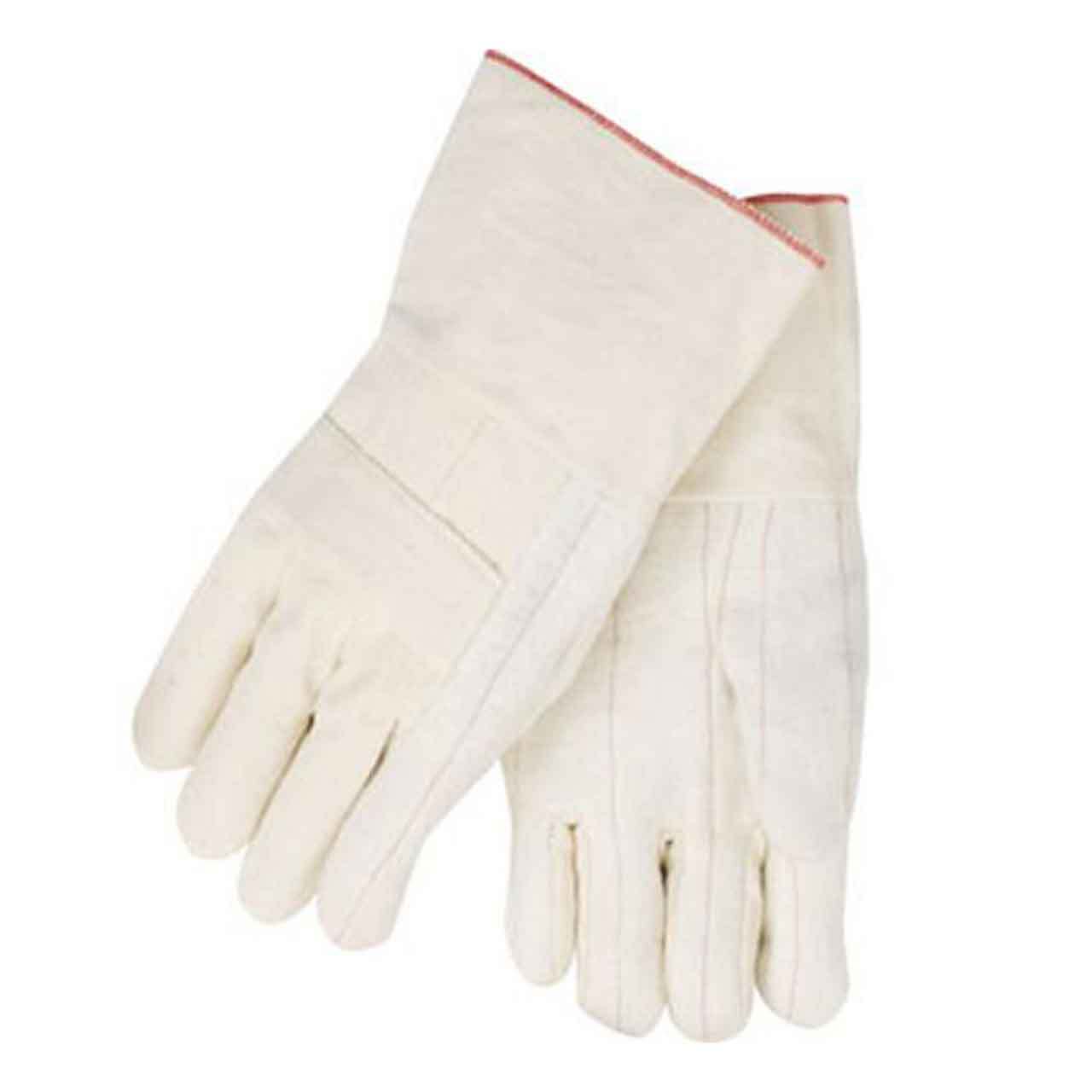 Black Stallion 1424 24 oz. White Cotton Hot Mill Gloves Large 12 pack