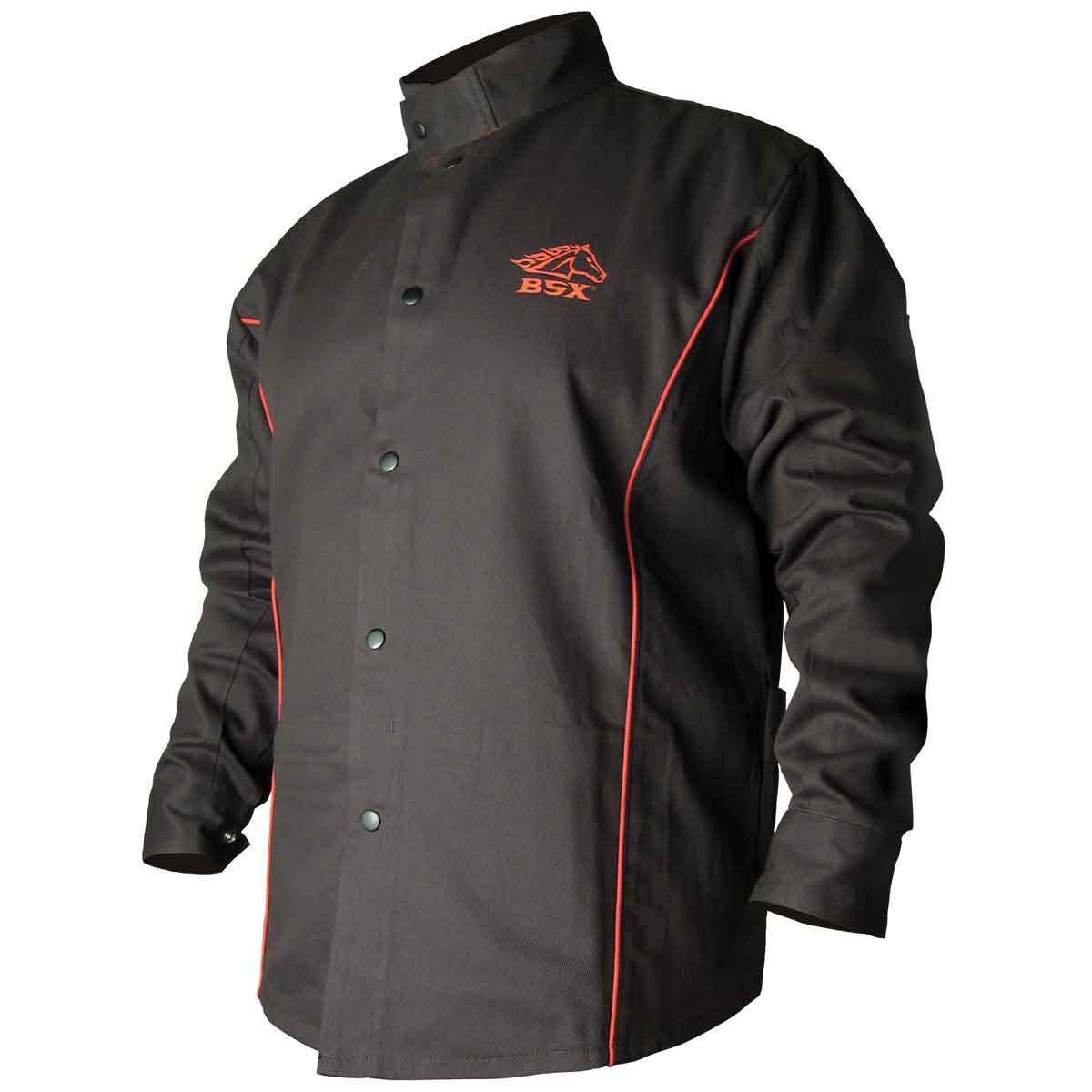 Black Stallion B9C BSX Contoured FR Cotton Welding Jacket Black/Red Large