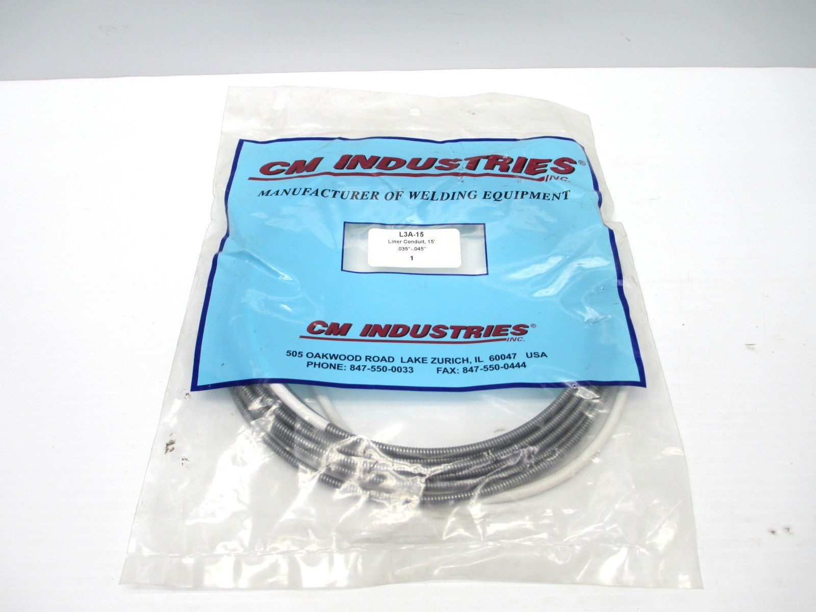 CM INDUSTRIES BERNARD MIG GUN CONDUIT LINER .035 – .045″ 15′ LONG L3A-15