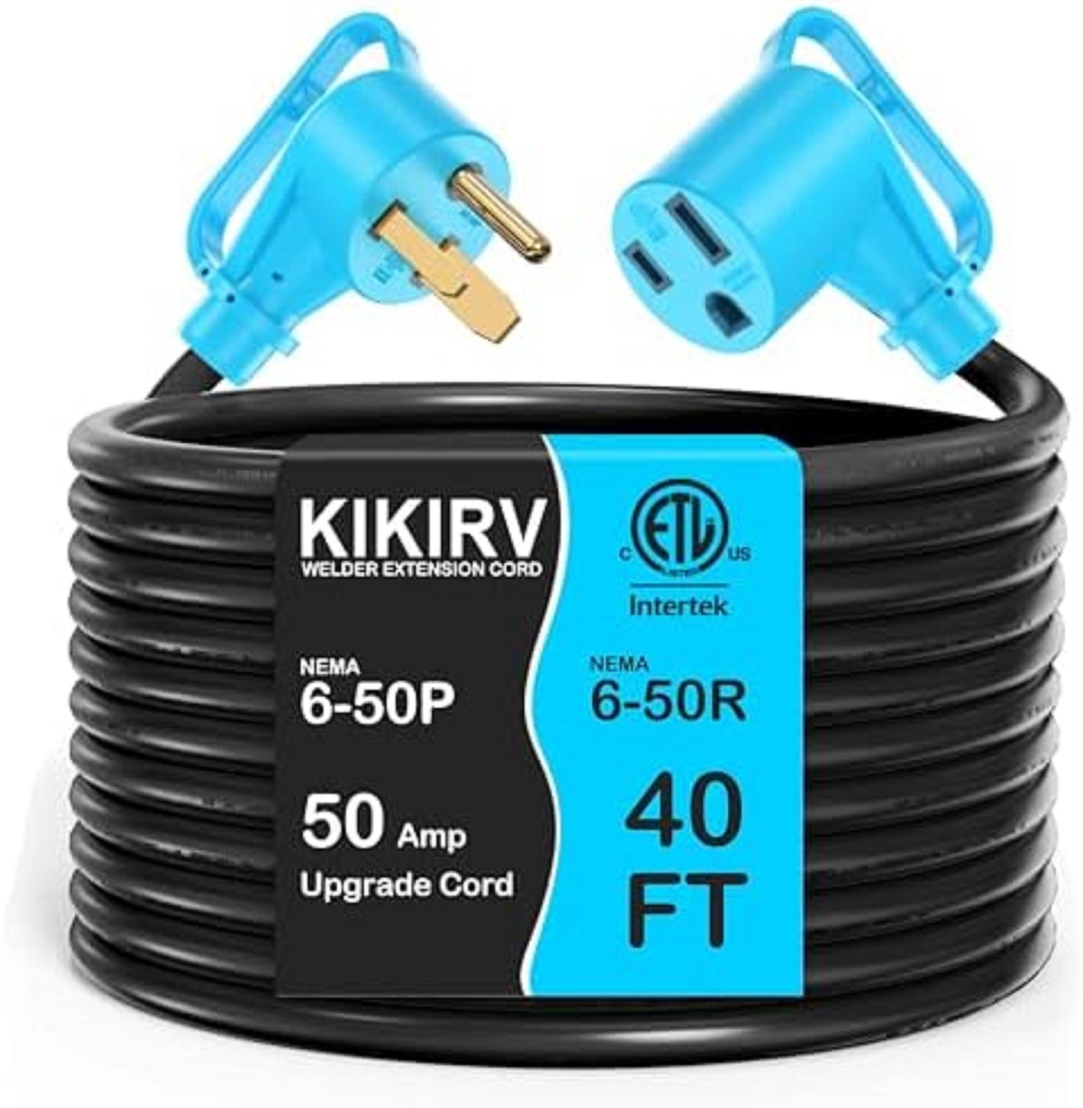 50Amp 40FT Welder Extension Cord 10 AWG, 250V NEMA 6-50P to 6-50R Heavy Duty Pow