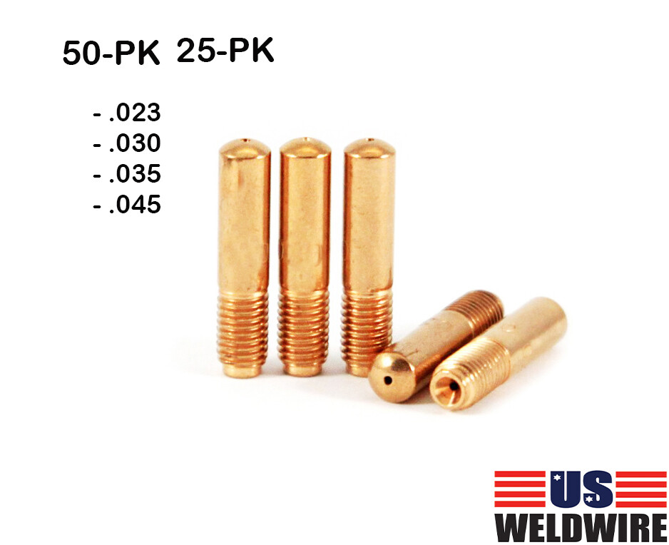 MIG Welding Gun Contact Tip 50-PK 25-PK for Miller Hobart .023 .030 .035 045