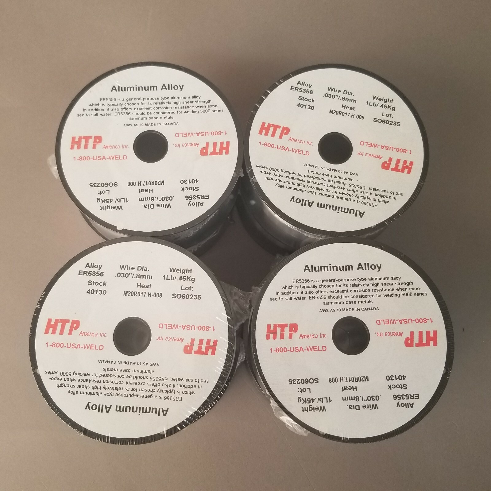 8 1lb Spool 030″ 5356 Alloy Aluminum Mig Weld Wire Made in Canada