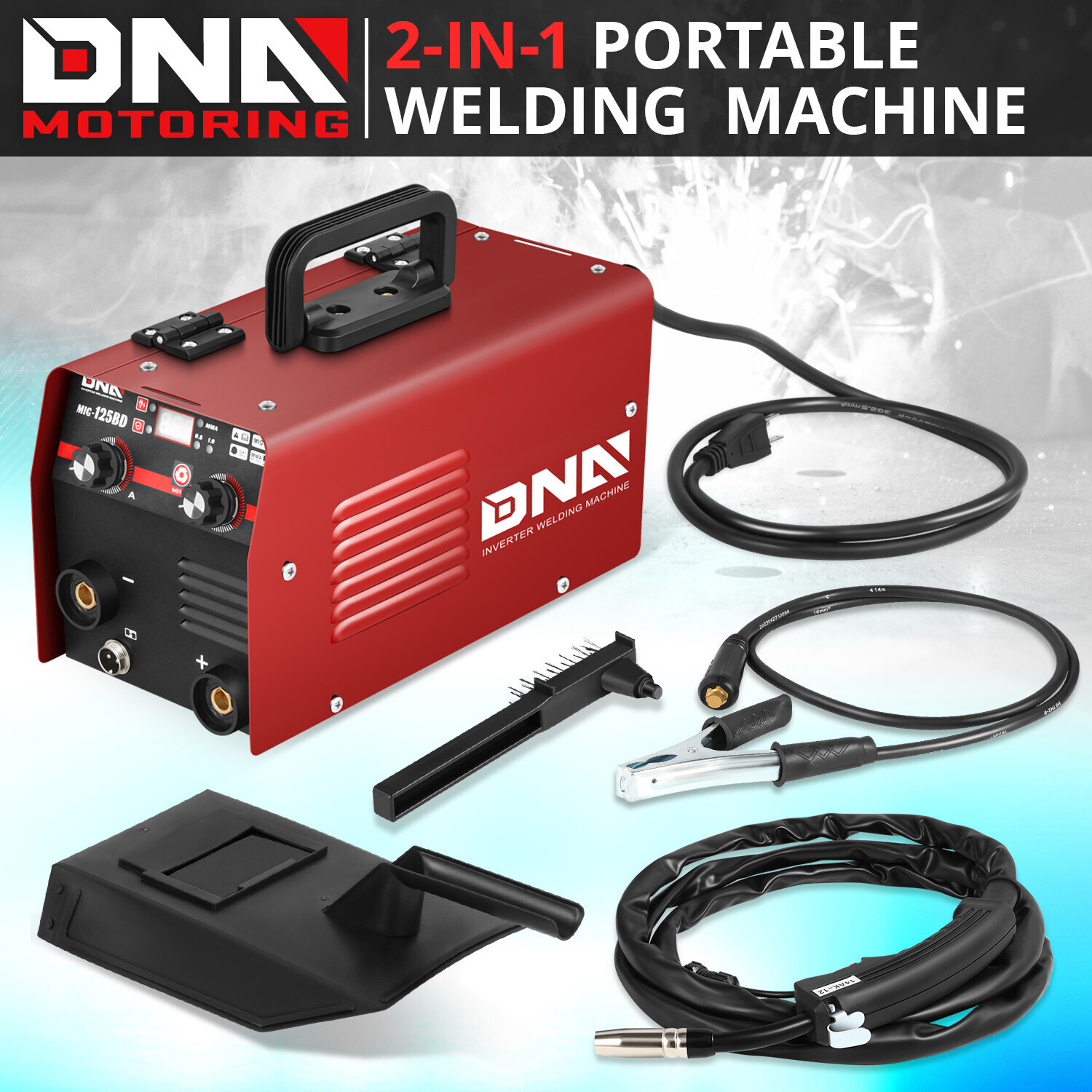 3-IN-1 for Various Metal Materials Lightweight TIG/MMA/MIG-Welder Machine Red