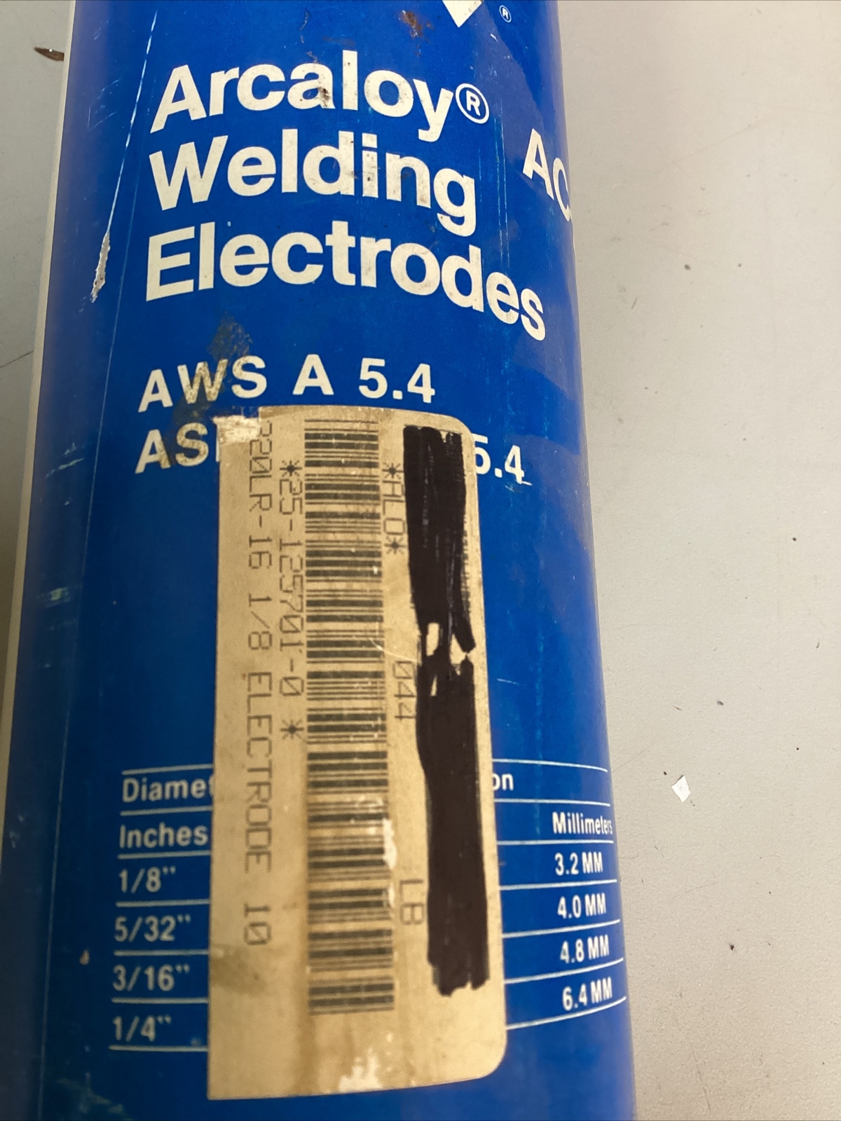 10 lb. Arcaloy S.S. Electrode type (320LR-16) 1/8” ac/dc