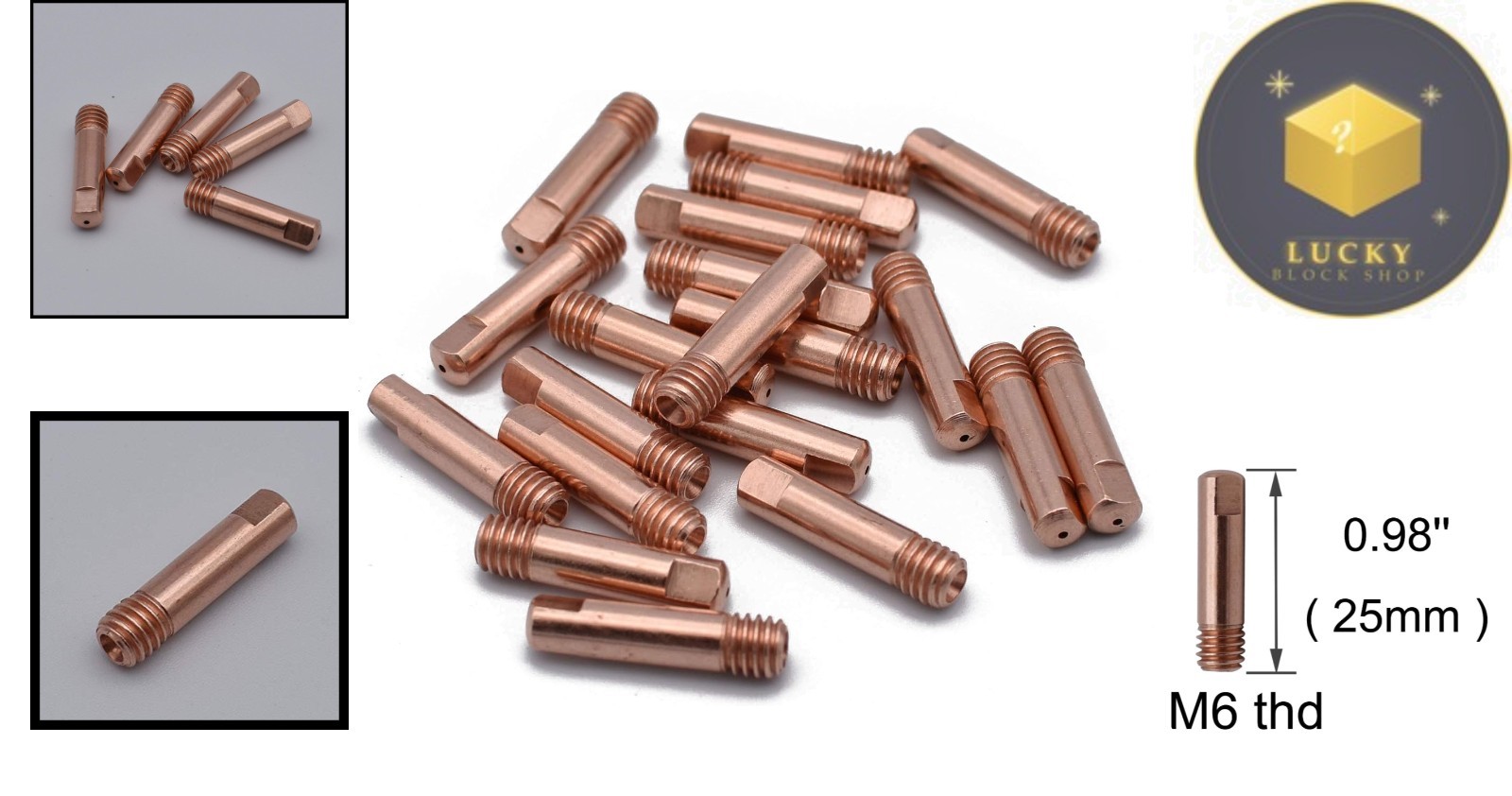 MIG/MAG Welding Torch Copper Contact Tips .023” – 20pcs M6 Compatibility