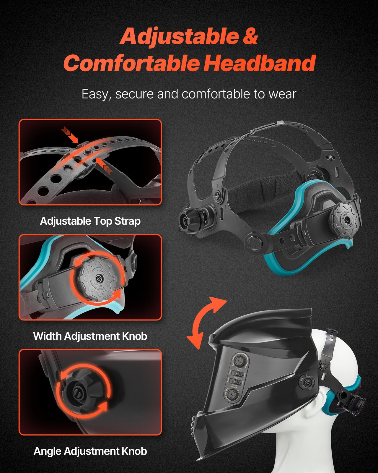 VEVOR Welding Helmet Auto Darkening 3.94″ x 3.74″ True Color Welding Hood Mask