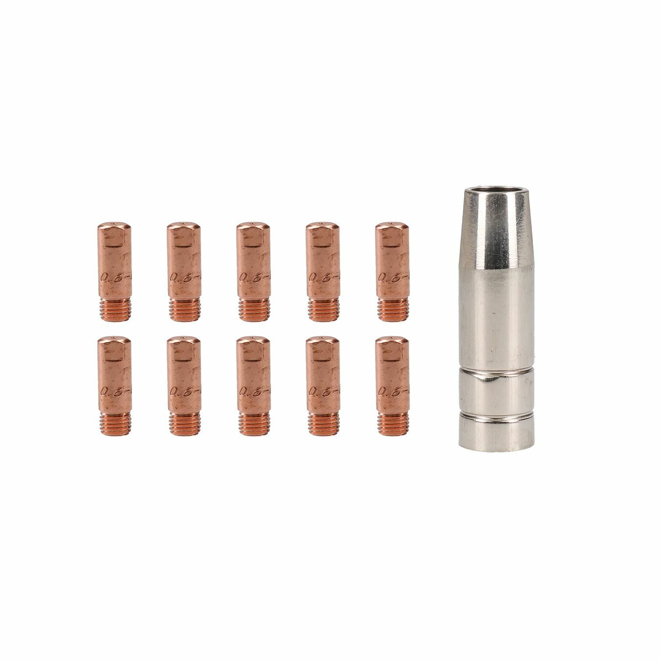 Cebora 130 & 110 / Snap On 130 1x Shroud / Nozzle & 10x 0.6mm Welding Tips