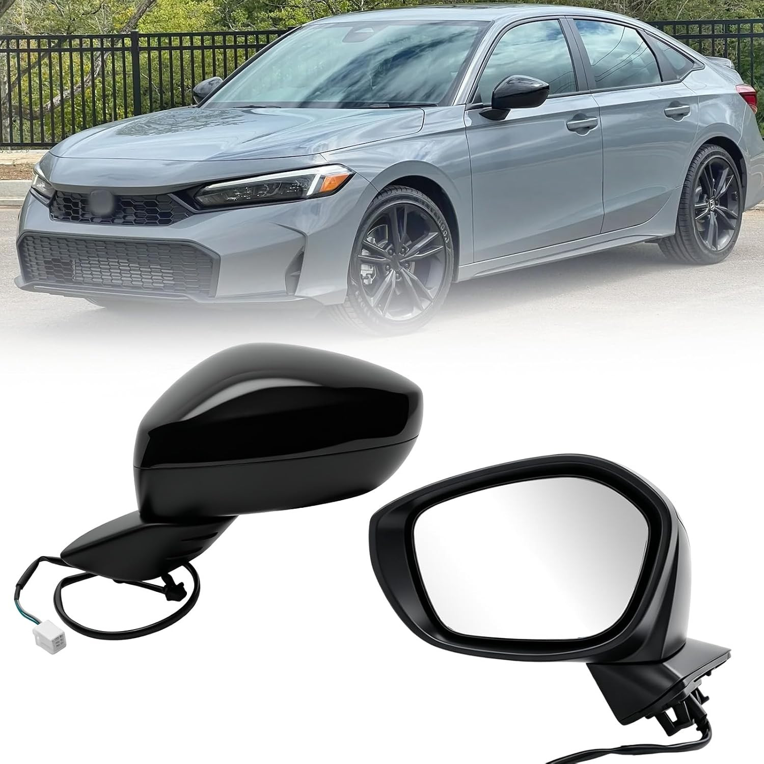 Side Mirror Assembly Compatible with Honda Civic 2022-2025 (Driver Left Side-3 P