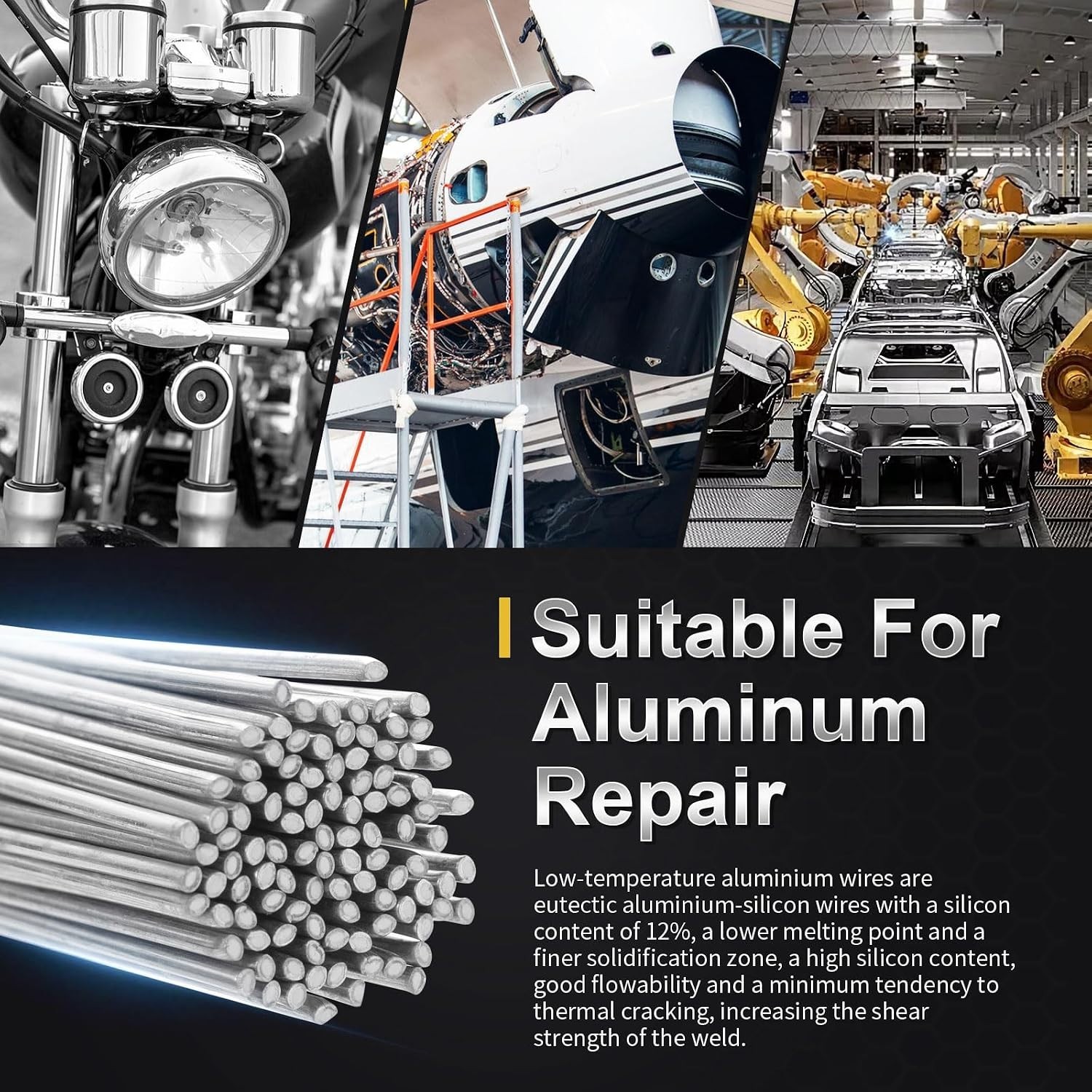 Flux-Free 1/16″ Aluminum Brazing Rods – 100 Count, Perfect for DIY Enthusiasts