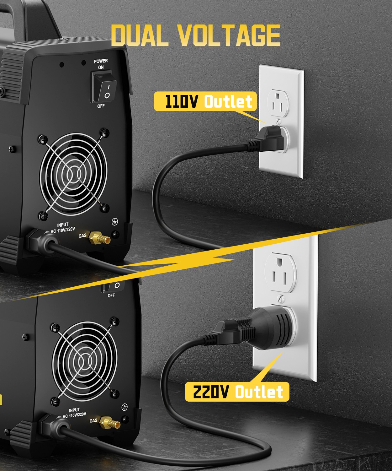 HZXVOGEN TIG200 200A TIG/MMA Welder IGBT Inverter Dual Voltage Portable 110/220V