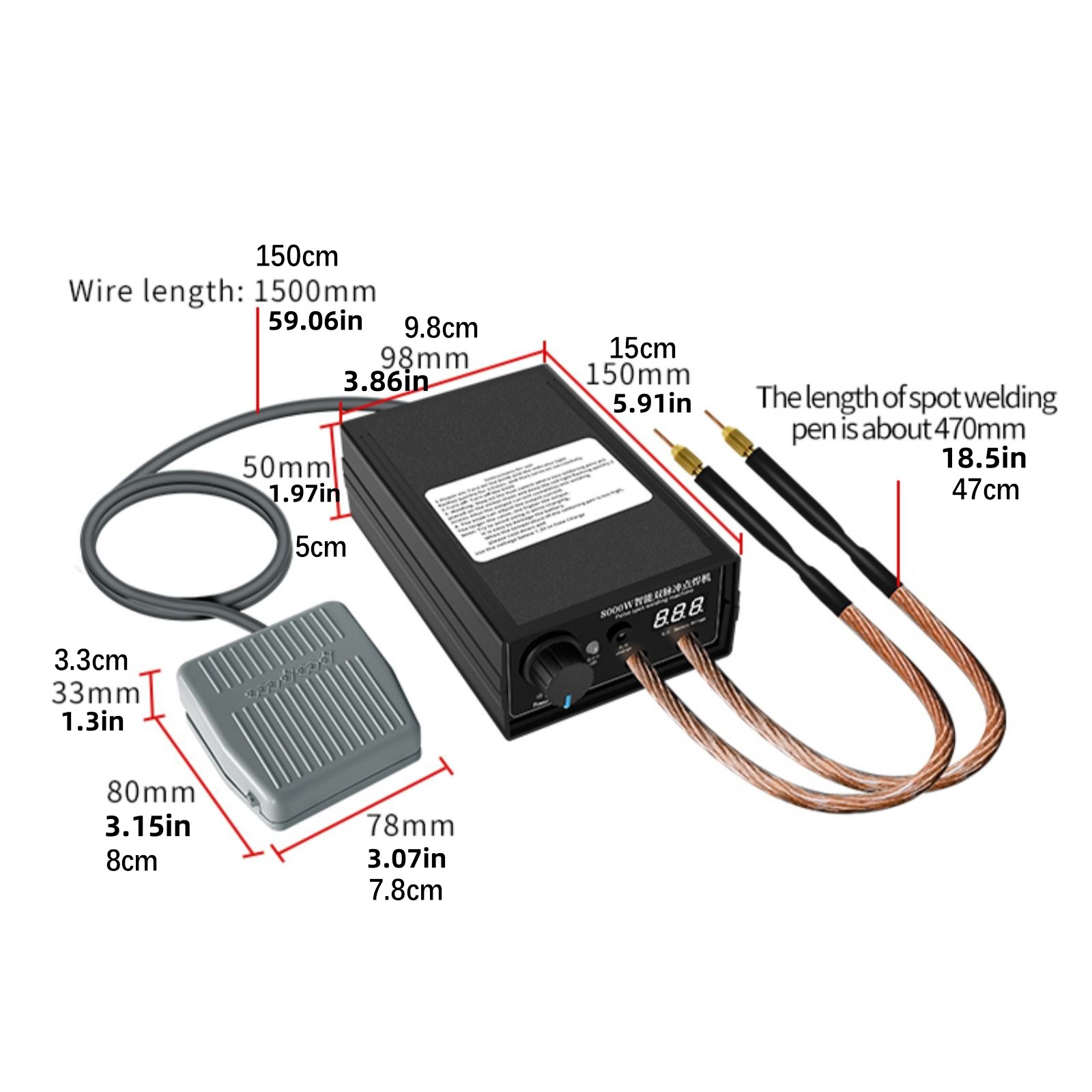 8000W Mini Spot Welder Machine DIY Kit 18650 Battery Pack Welding Tools