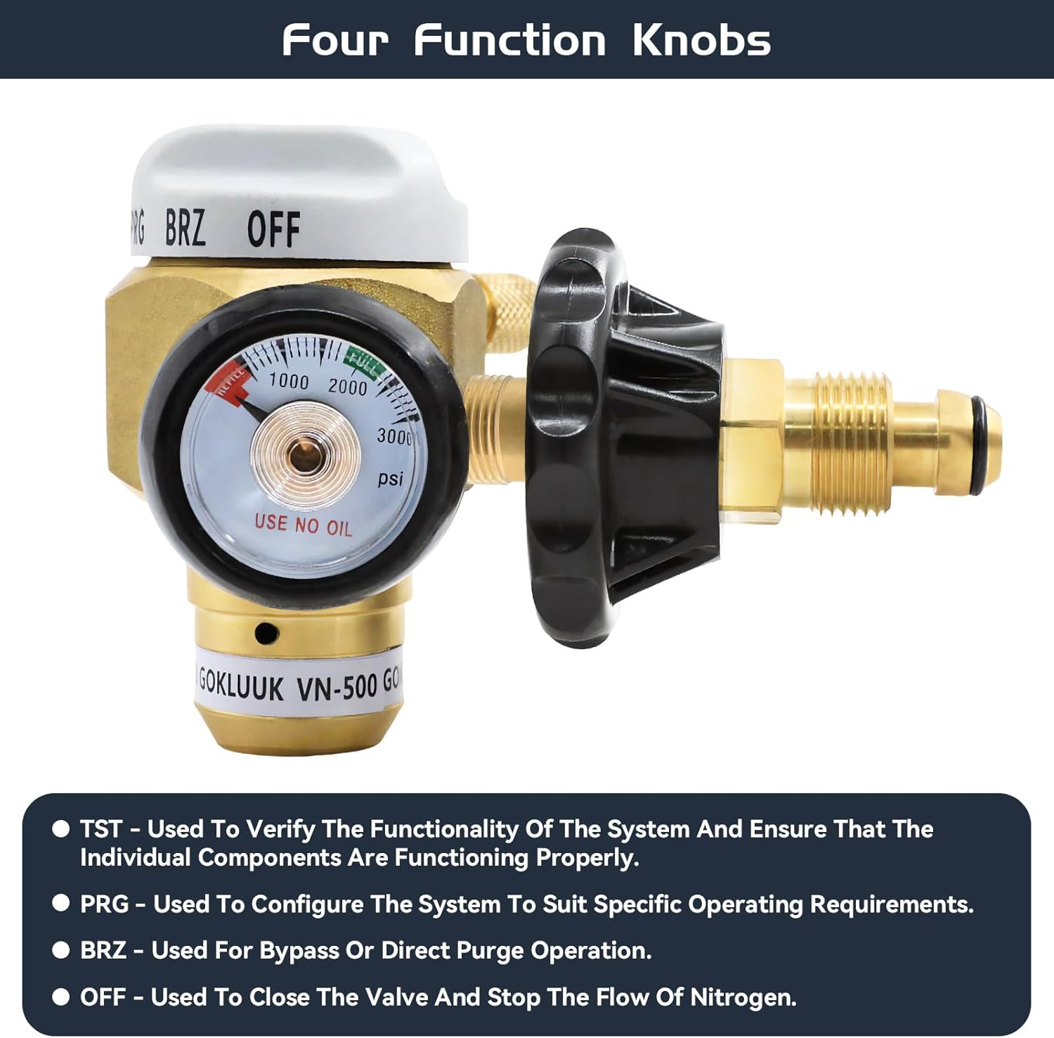 VN-500 Nitrogen Purge Control Valve | Regulator and Flow Meter Hybrid Design Nit