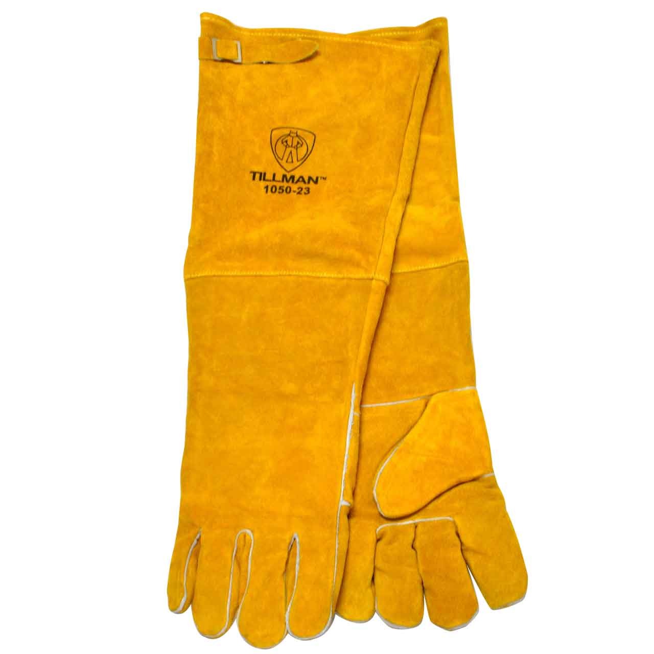 Tillman 105023 23″ Premium Split Cowhide Lined Stick Welding Gloves Brown Large