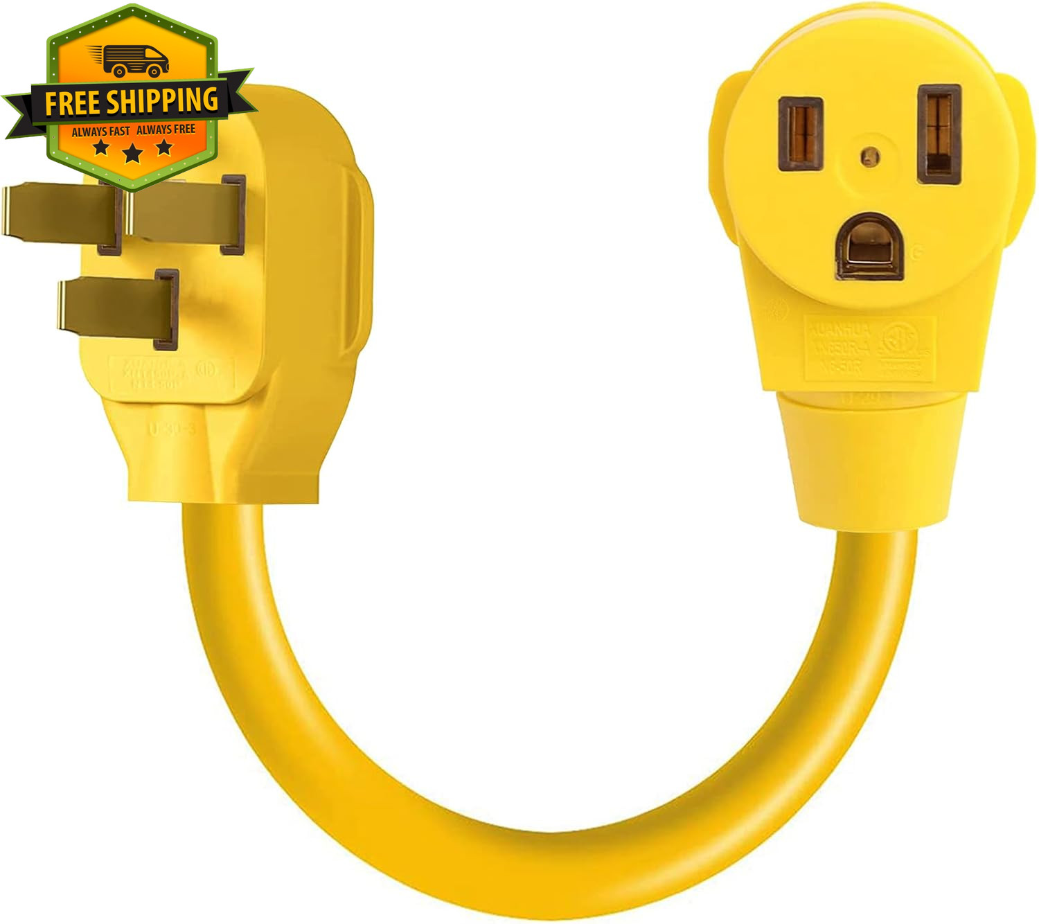 NEMA 14-50P to 6-50R Welder Adapter 50A 125/250V RV Plug 8AWG Cord