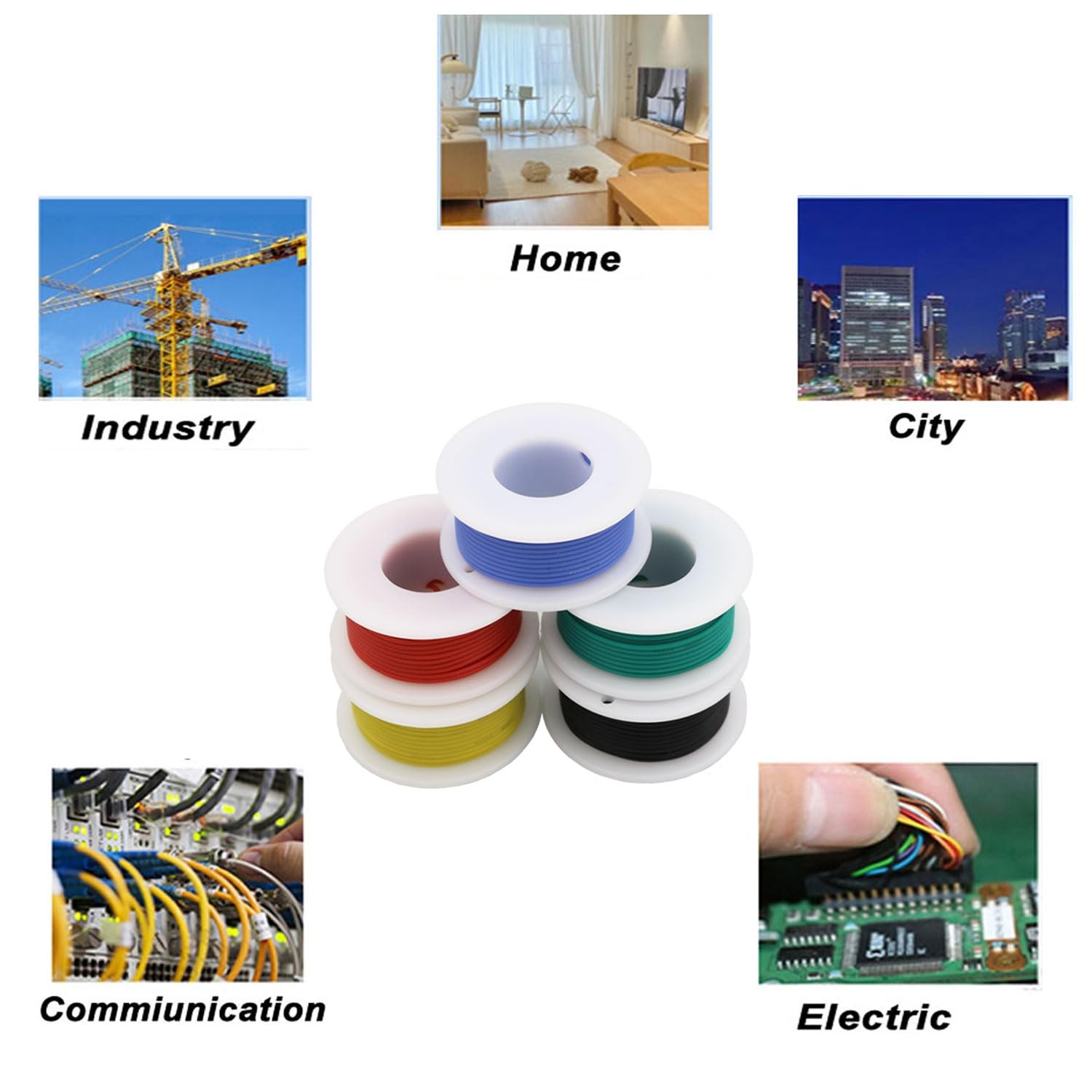 Striveday 24 AWG Silicone Wire Kit (6 Colors, 24AWG, Silicone-Solid-wire