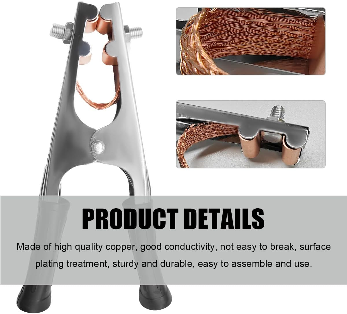 Ohleats Welding Ground Clamp, Electroplated Copper, Non-Slip Handle, Universal F