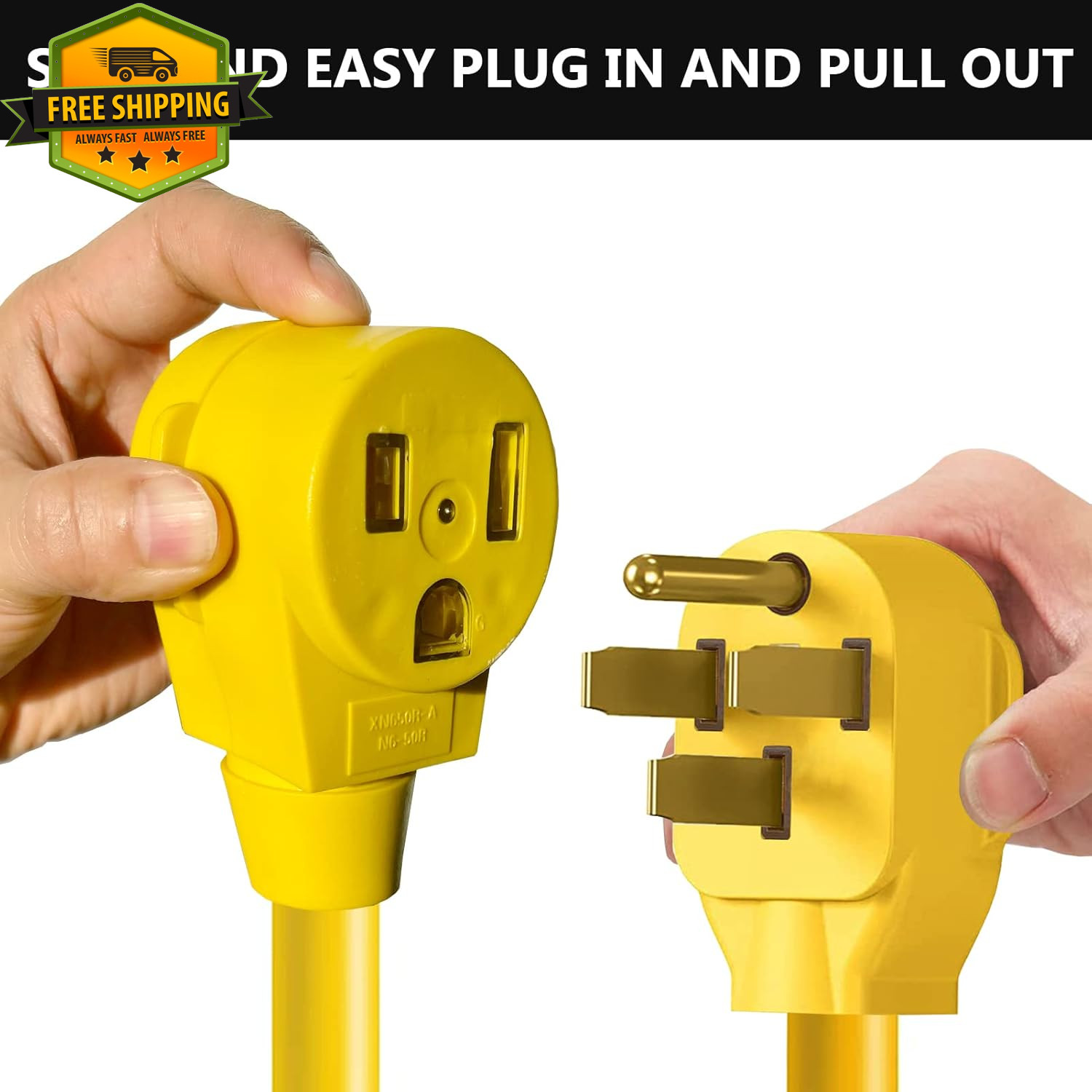 NEMA 14-50P to 6-50R Welder Adapter 50A 125/250V RV Plug 8AWG Cord