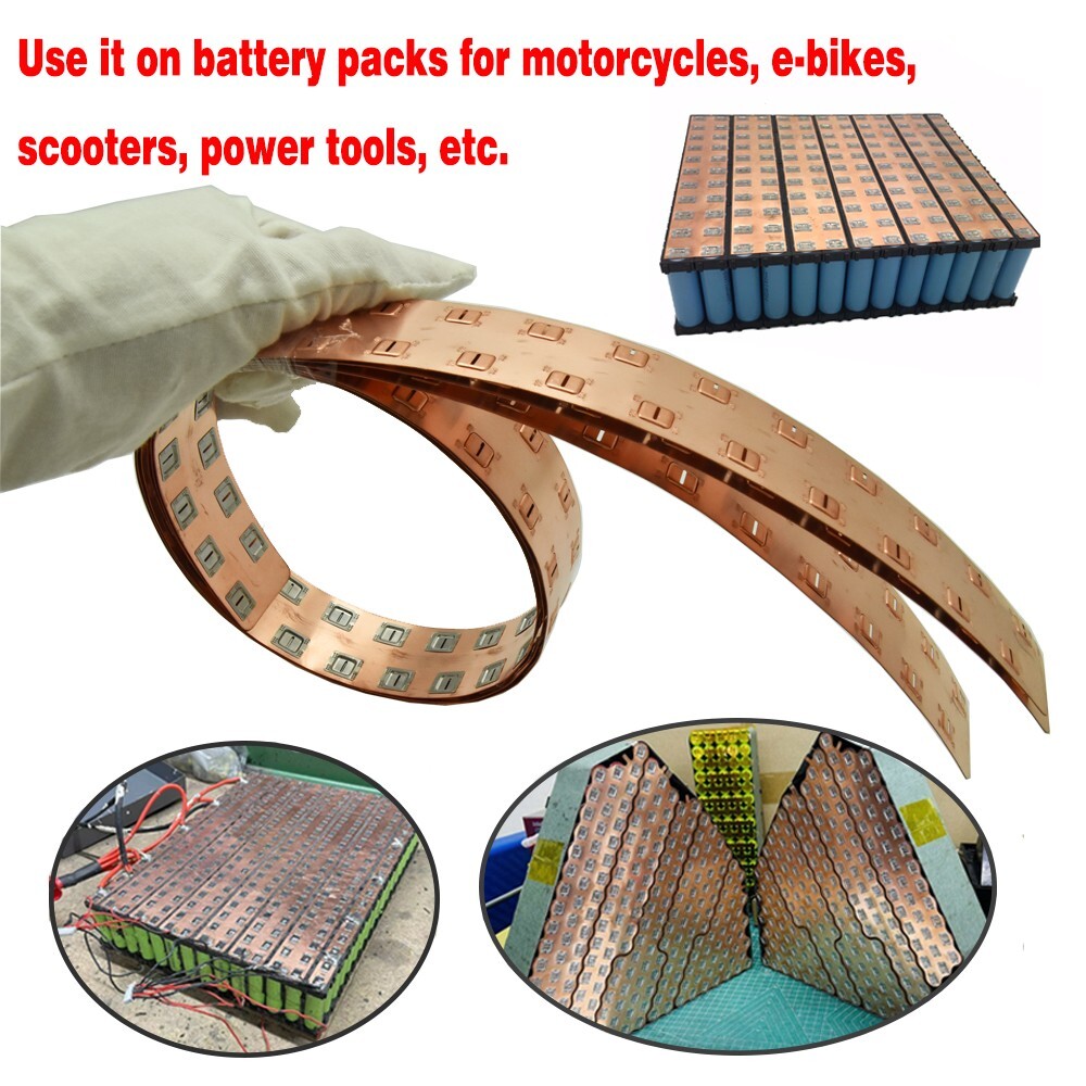 3PCS 18650 Power Battery Pack 0.3mm 2P Honeycomb No Spacer 18.4mm Copper Busbar
