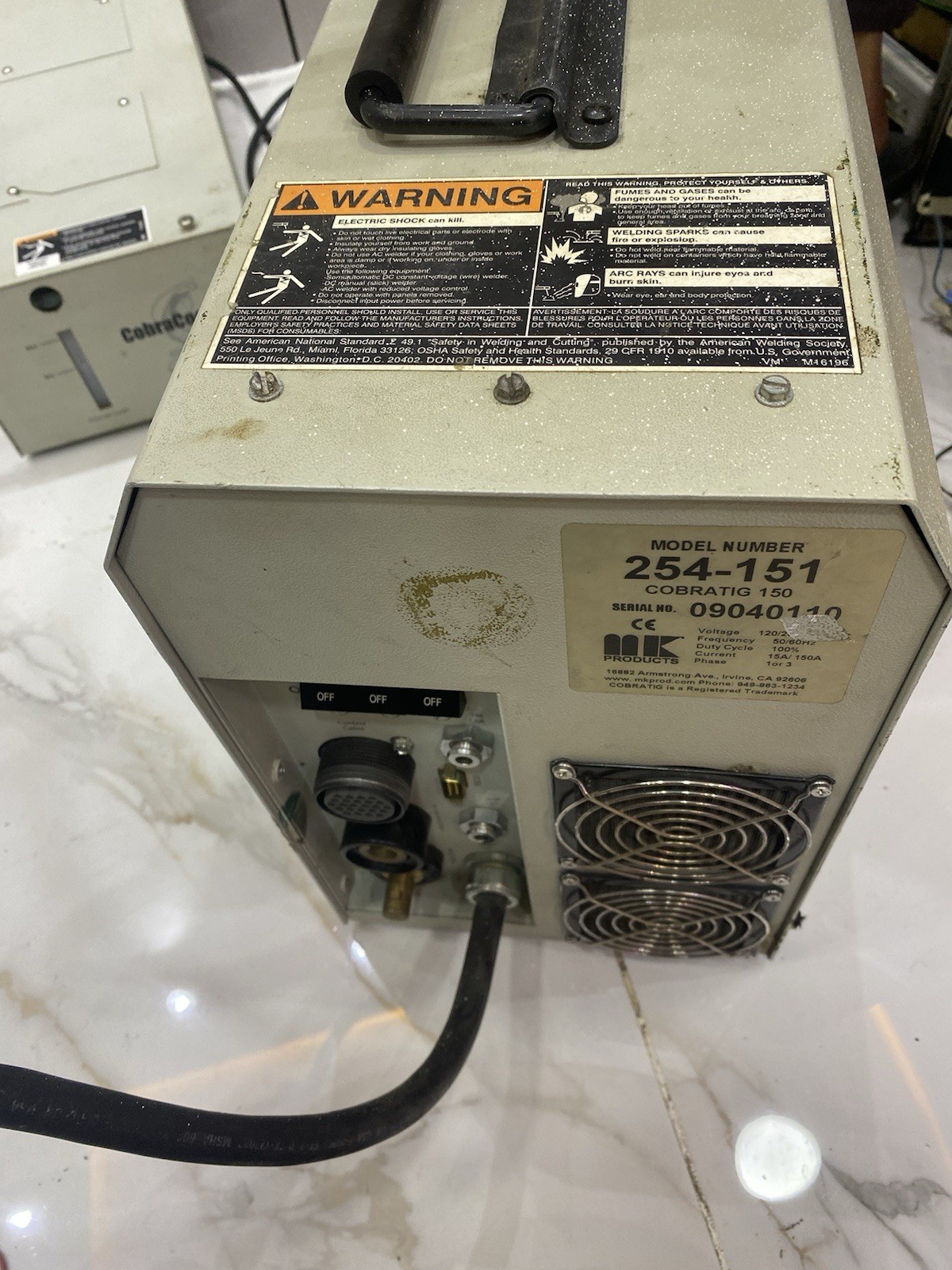MK Products CobraTig 150 Orbital Welder 254-151,cobra cooler+cooperhead weldhead