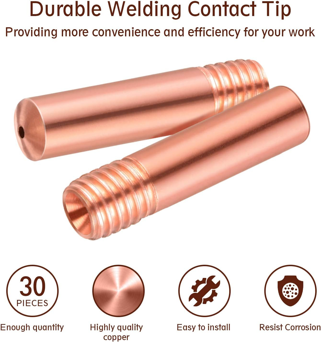 30 Pack Welding Contact Tips .035″ MIG Guns 11-35 (0.035″) Welding Tips 000068 R